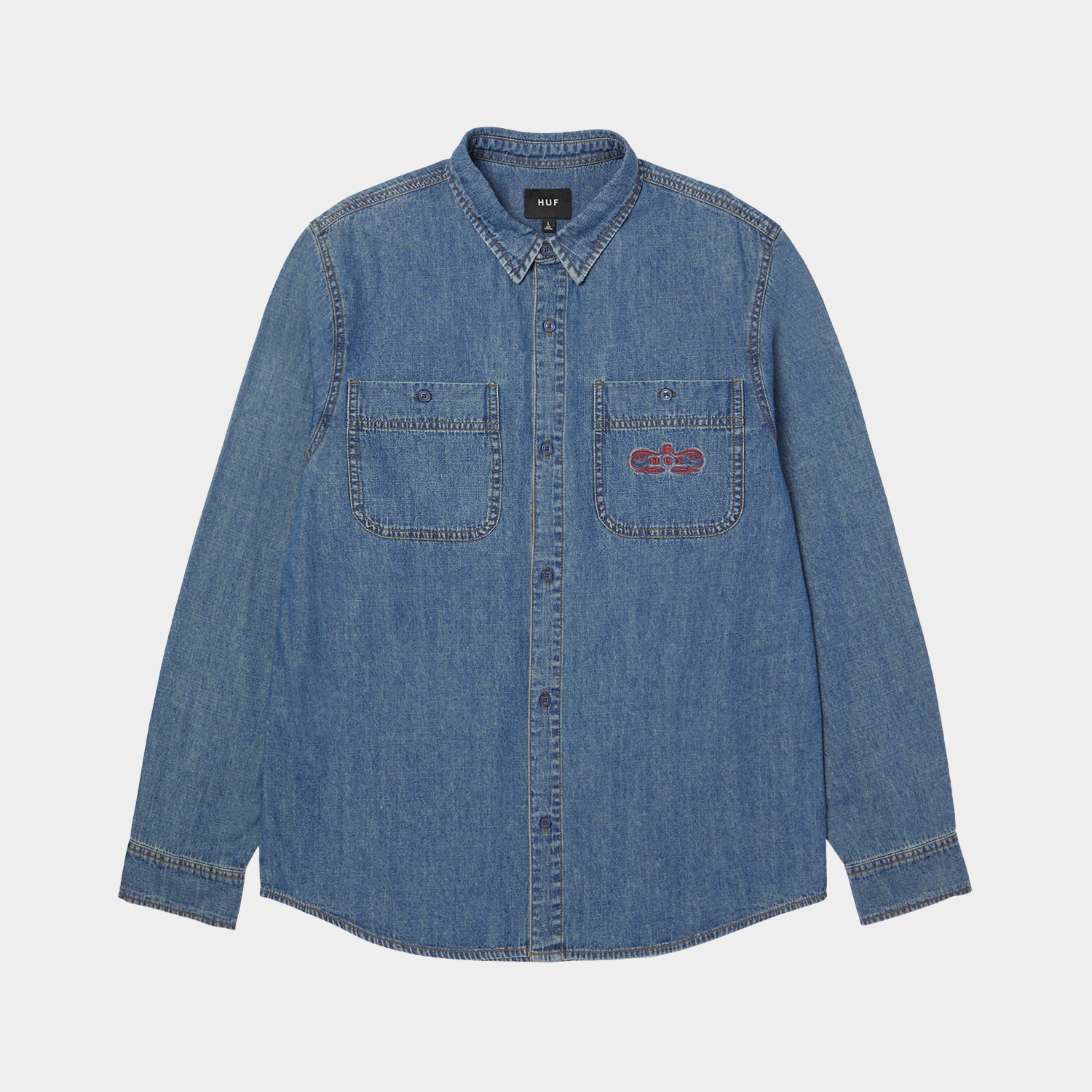 HUF (ハフ) Worldwide JP /TOPS & SHIRTS(トップス&シャツ)/ WORLDWIDE CLOTHIERS DENIM SHIRT商品 / INDIGO