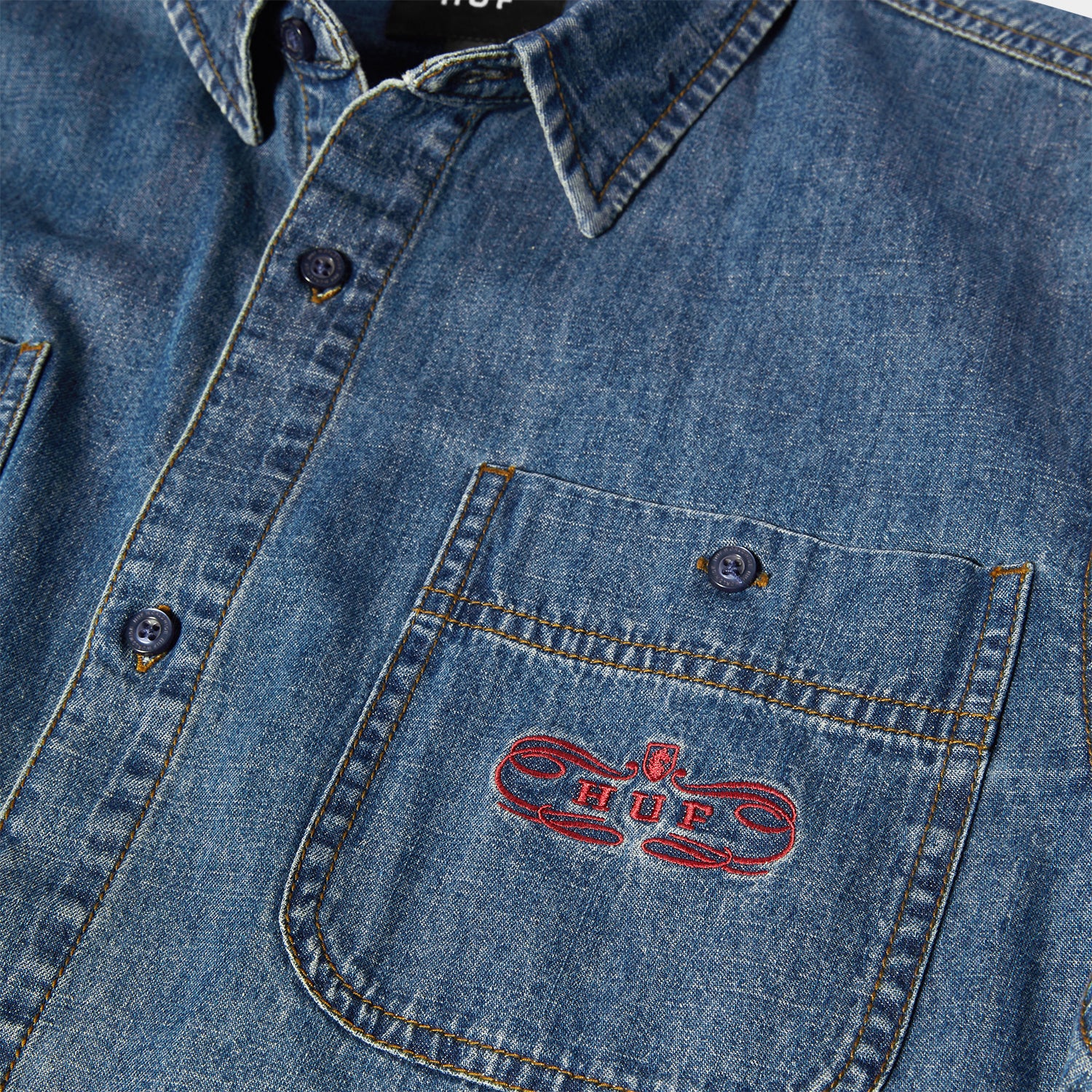 HUF (ハフ) Worldwide JP /TOPS & SHIRTS(トップス&シャツ)/ WORLDWIDE CLOTHIERS DENIM SHIRT商品 / INDIGO