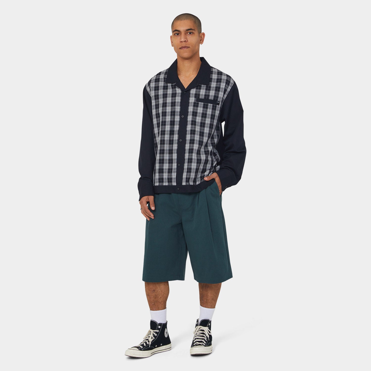 HUF (ハフ) Worldwide JP /TOPS & SHIRTS(トップス&シャツ)/ COOLIDGE PLAID LS SHIRT商品 / BLACK