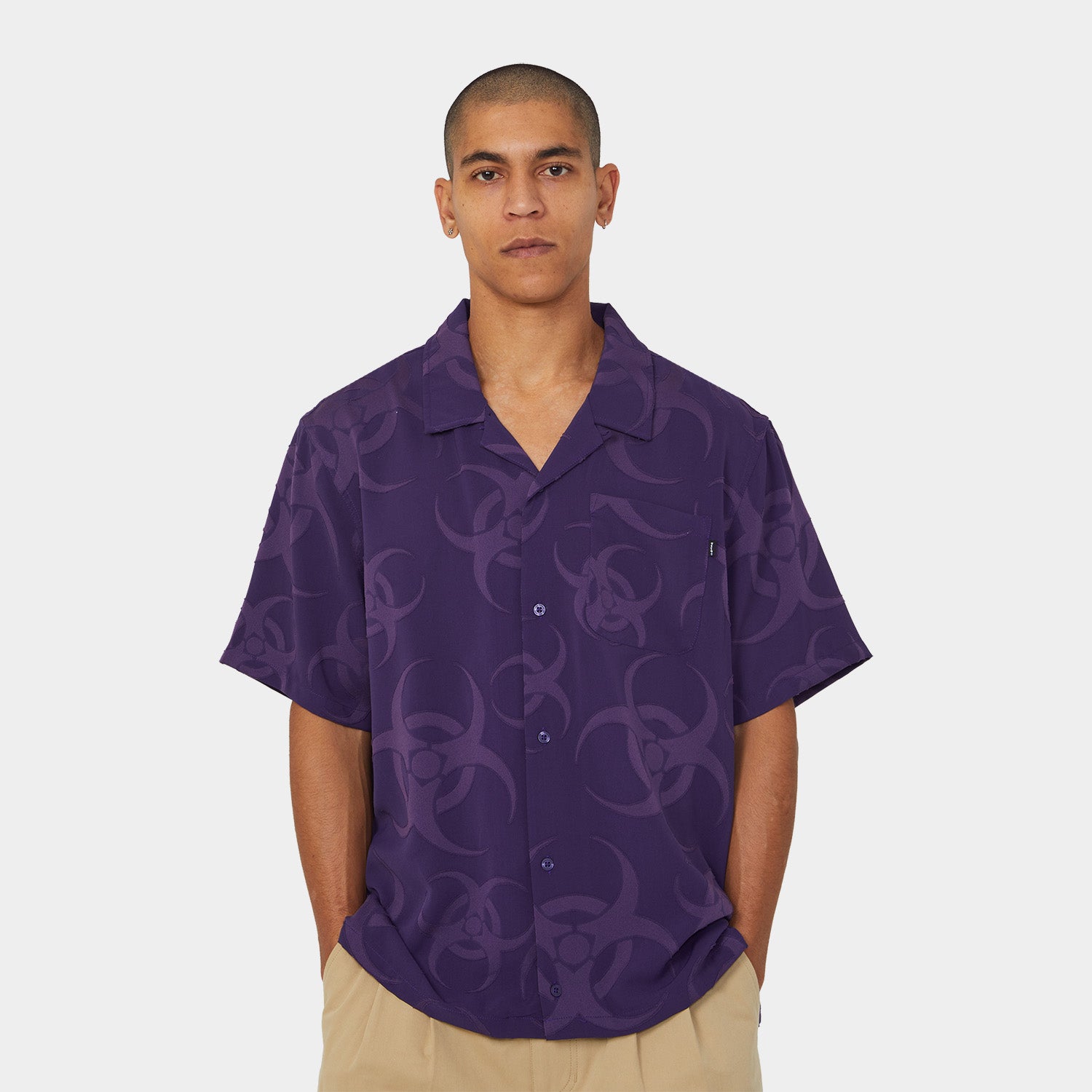 HUF (ハフ) Worldwide JP /TOPS & SHIRTS(トップス&シャツ)/ SECTOR JACQUARD SHIRT商品 / DARK BERRY
