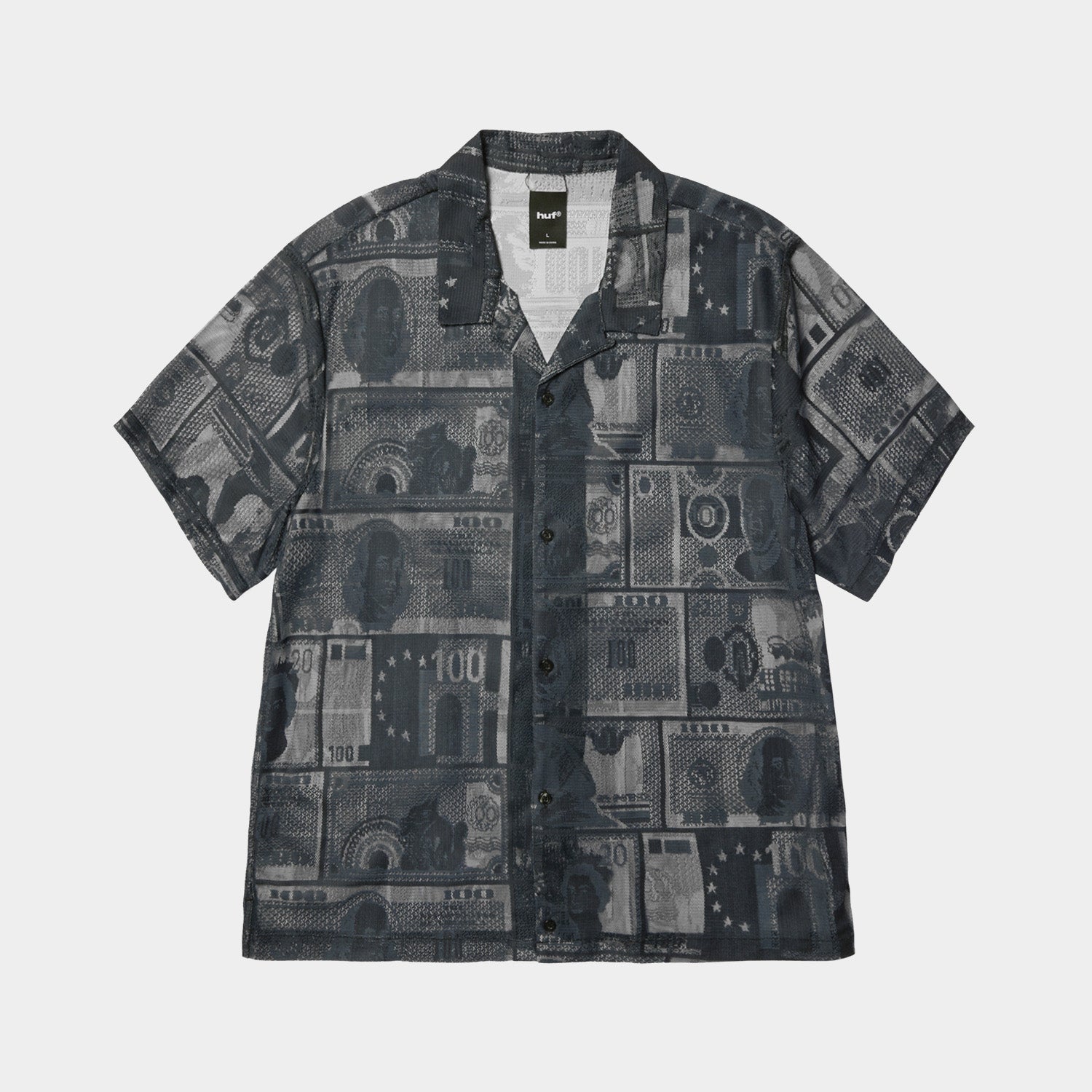 HUF (ハフ) Worldwide JP /TOPS & SHIRTS(トップス&シャツ)/ GLOBAL CURRENCY LACE SHIRT商品 / BLACK