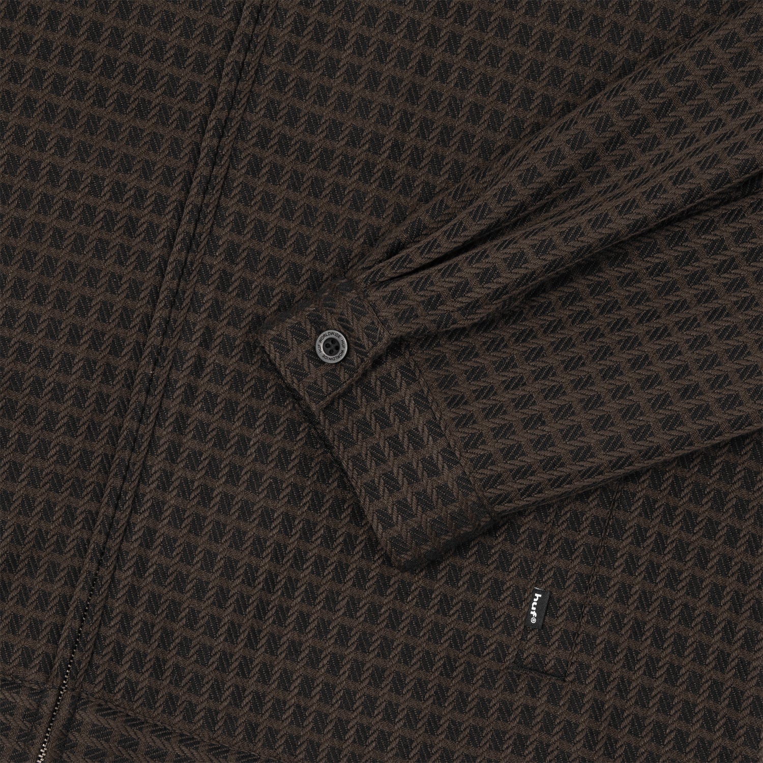 HUF (ハフ) Worldwide JP /TOPS & SHIRTS(トップス&シャツ)/ WAFFLE WEAVING ZIP LS SHIRT商品 / DESERT