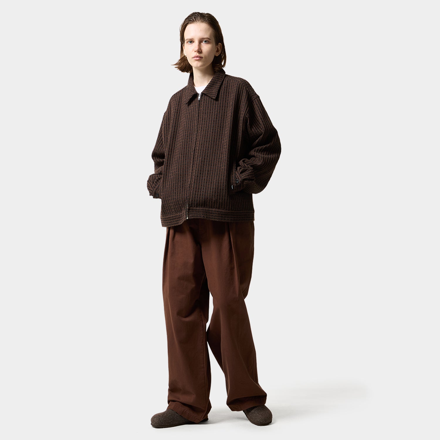 HUF (ハフ) Worldwide JP /TOPS & SHIRTS(トップス&シャツ)/ WAFFLE WEAVING ZIP LS SHIRT商品 / DESERT