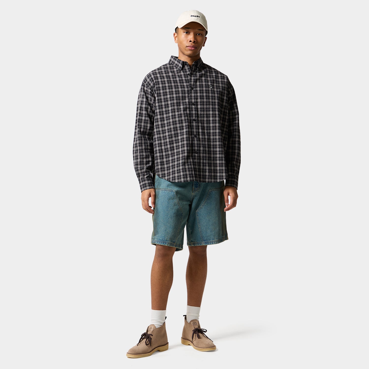 HUF (ハフ) Worldwide JP /TOPS & SHIRTS(トップス&シャツ)/ MEGABLAST PLAID LS SHIRT商品 / BLACK