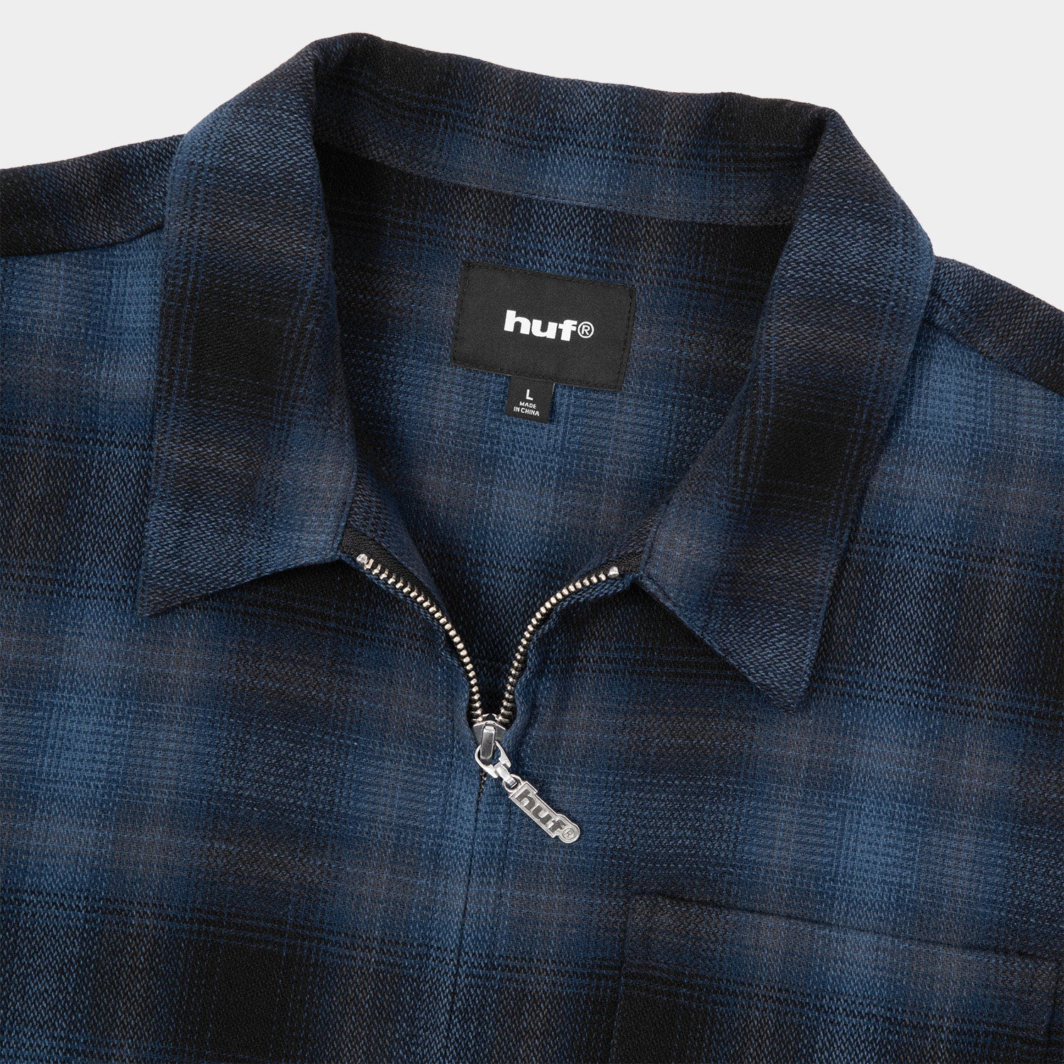 HUF (ハフ) Worldwide JP /TOPS & SHIRTS(トップス&シャツ)/ 89 OUTLINE PLAID ZIP SHIRT商品 / BLACK