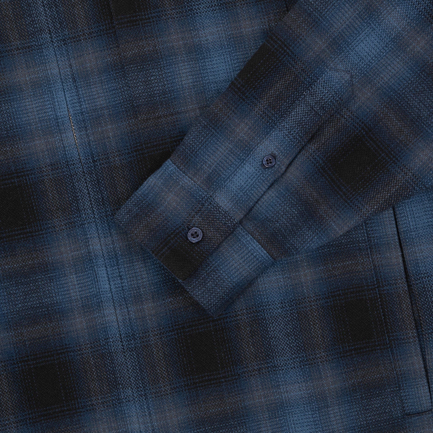 HUF (ハフ) Worldwide JP /TOPS & SHIRTS(トップス&シャツ)/ 89 OUTLINE PLAID ZIP SHIRT商品 / BLACK