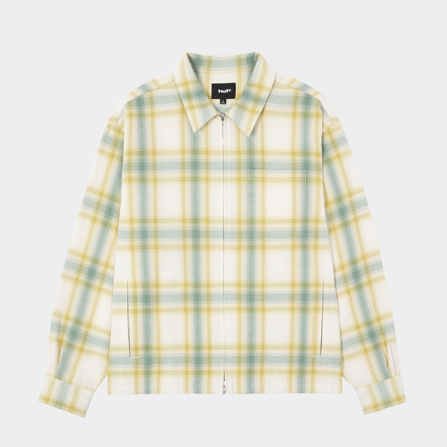 HUF (ハフ) Worldwide JP /TOPS & SHIRTS(トップス&シャツ)/ 89 OUTLINE PLAID ZIP SHIRT商品 / BLACK