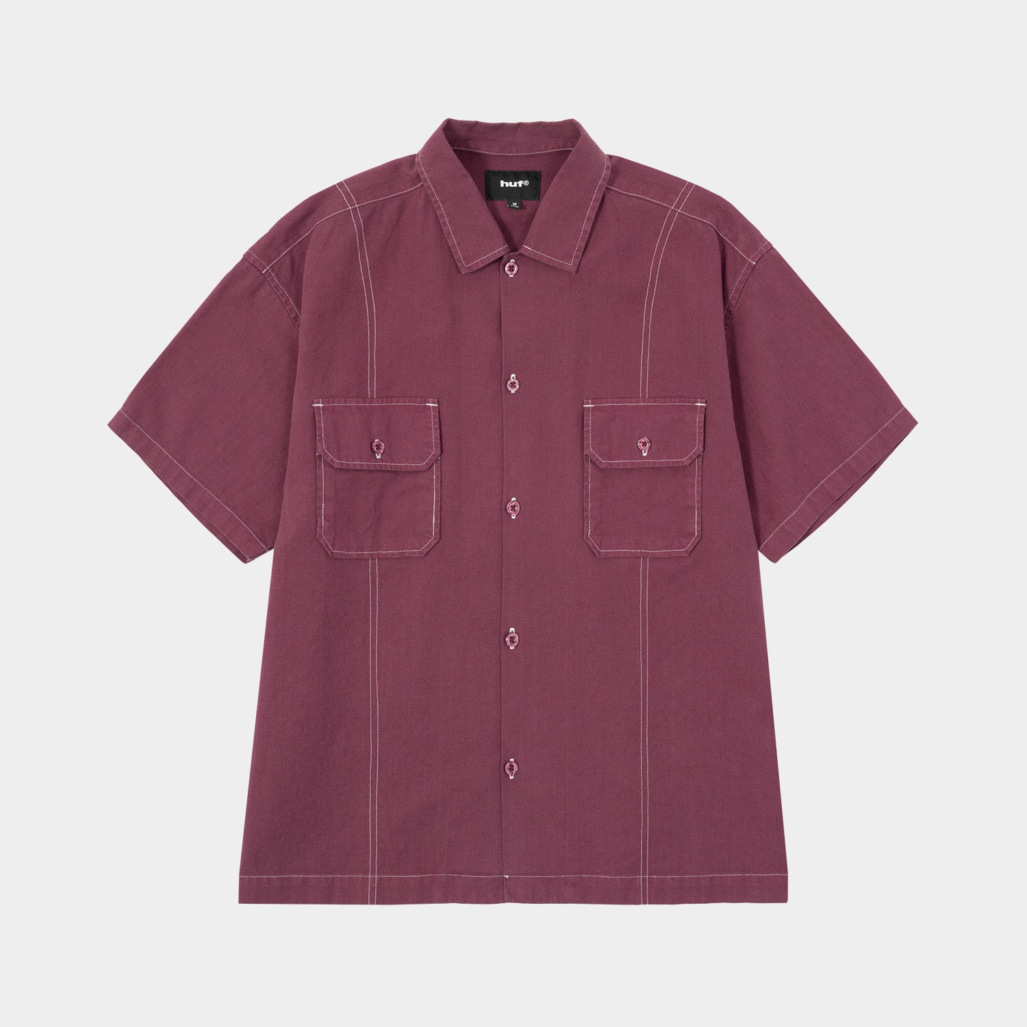 HUF (ハフ) Worldwide JP /TOPS & SHIRTS(トップス&シャツ)/ huf CO-OP CONTRAST DYED SHIRT商品 / BURGUNDY
