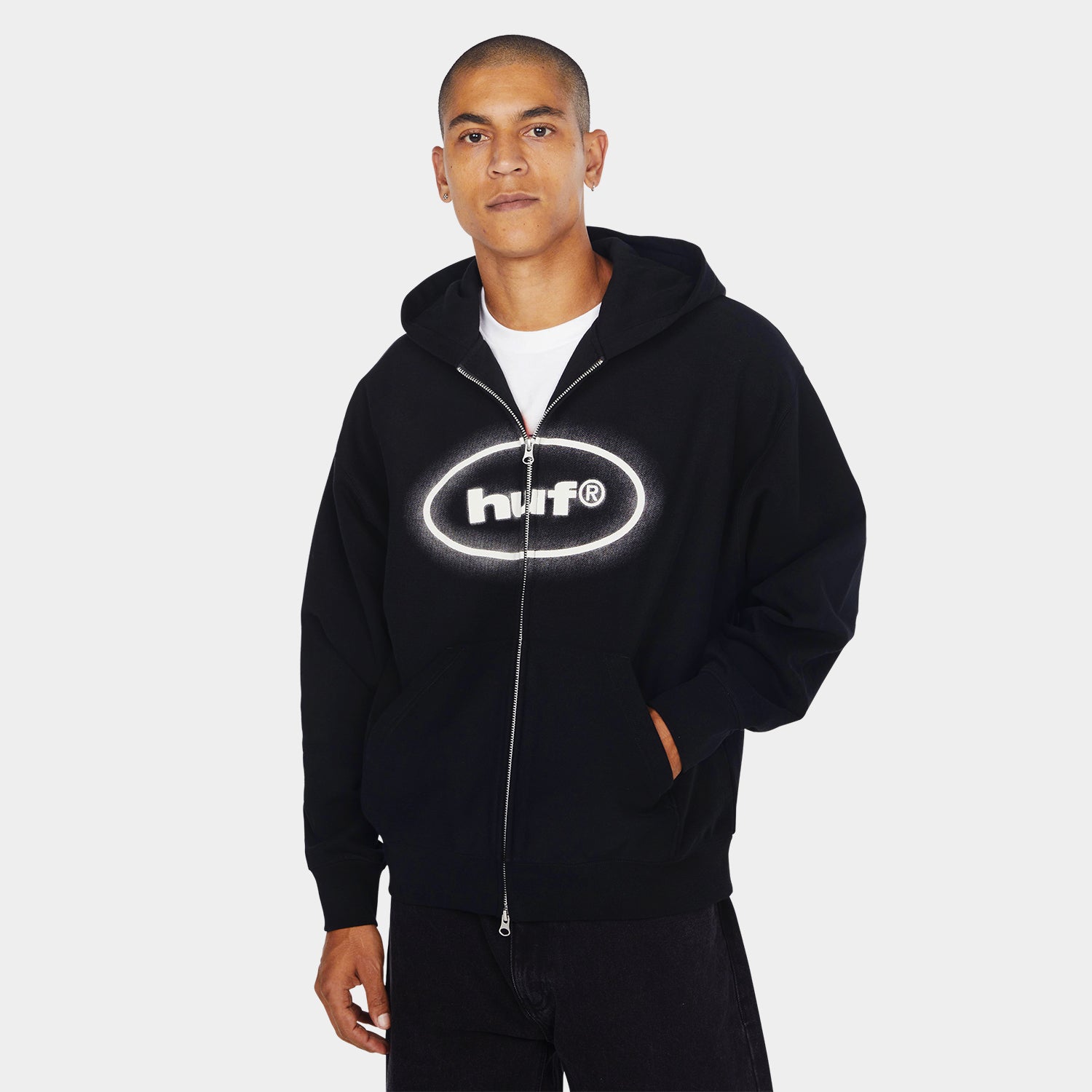 HUF (ハフ) Worldwide JP /HOODIES(パーカー)/ DISNEY | HUF MICKEY SPRAY FULL ZIP HOODIE商品 / BLACK