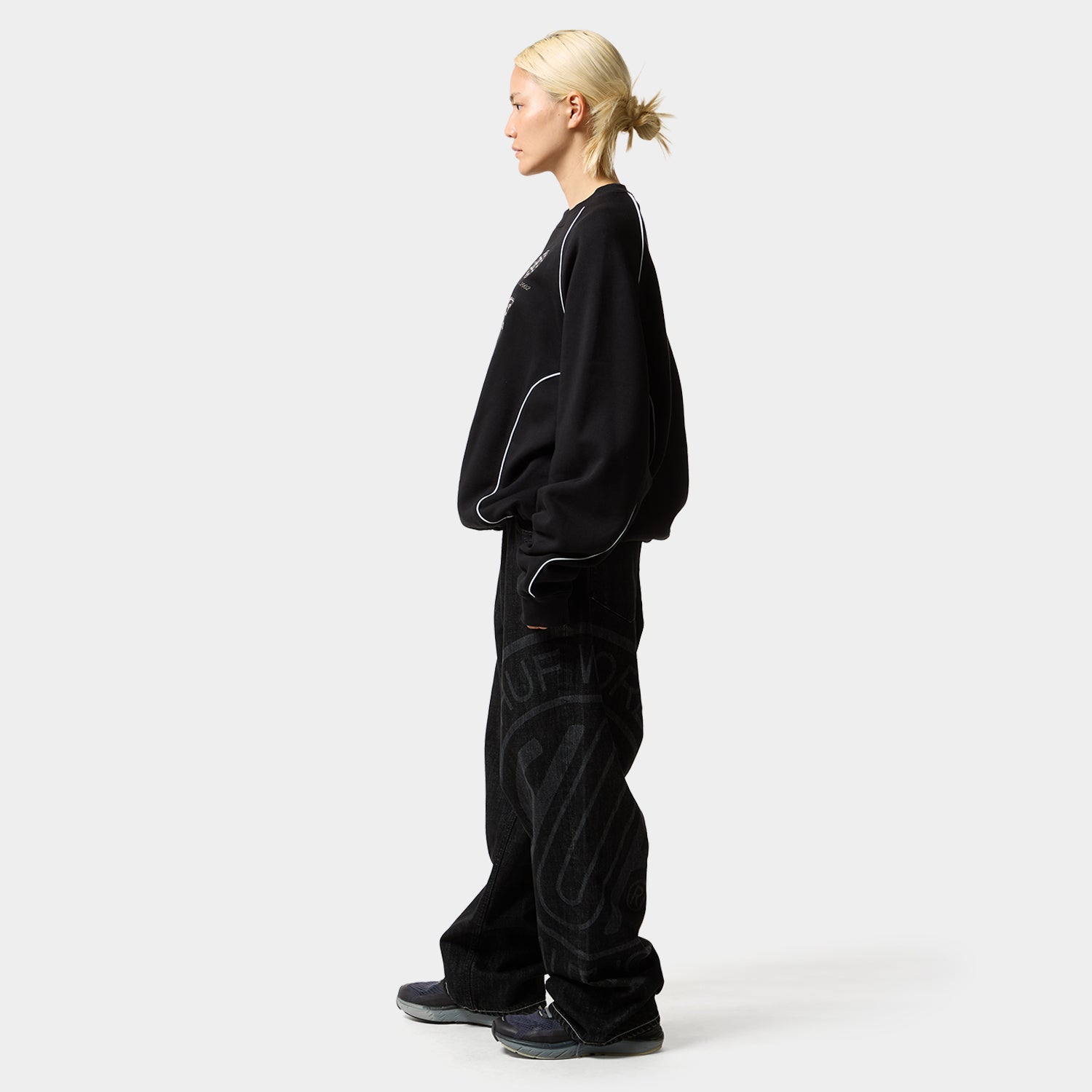 HUF (ハフ) Worldwide JP /SWEATSHIRTS(スウェットシャツ)/ LUX DRAWCORD CREW商品 / BLACK