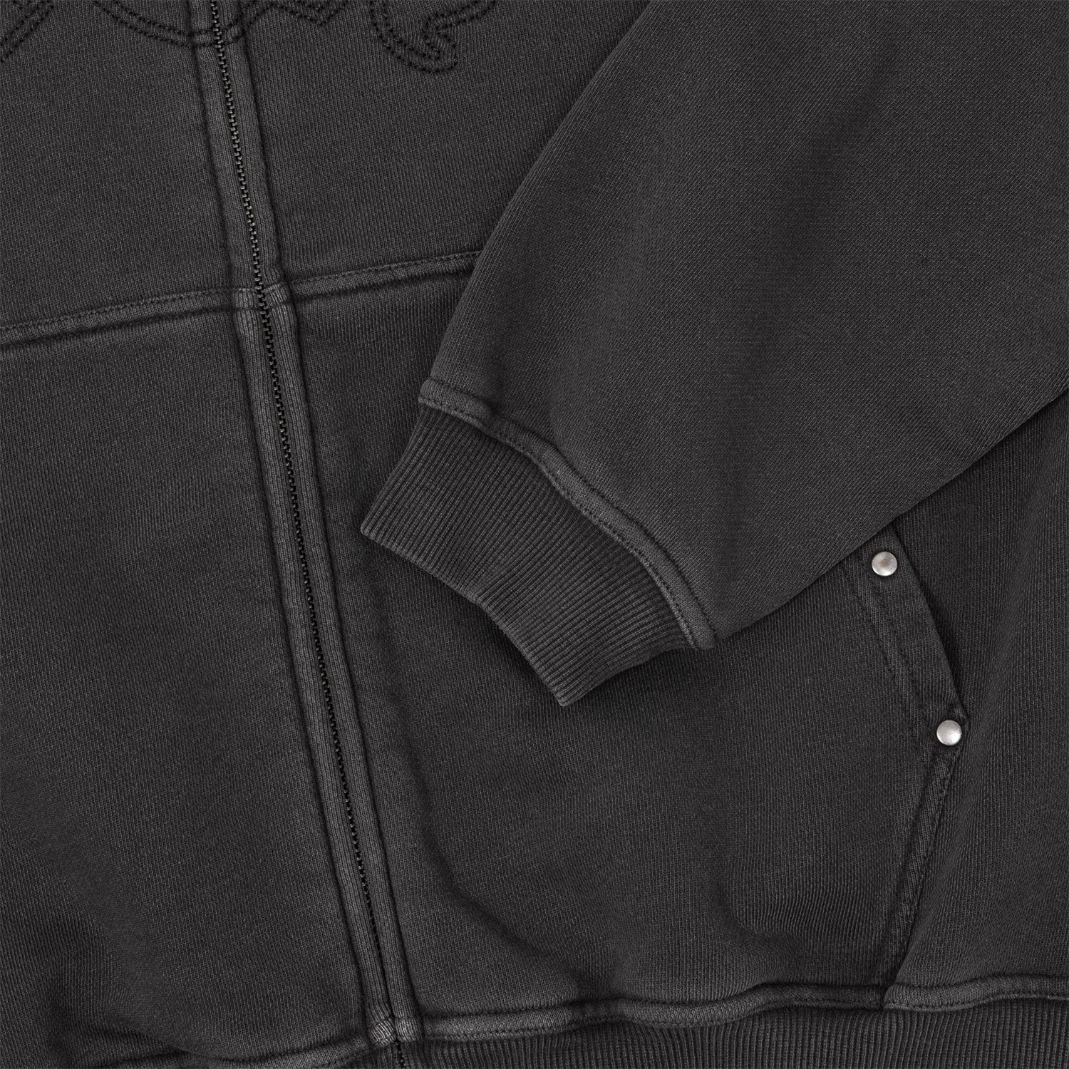 HUF (ハフ) Worldwide JP /HOODIES(パーカー)/ STUDDED FULL ZIP HOODIE商品 / BLACK