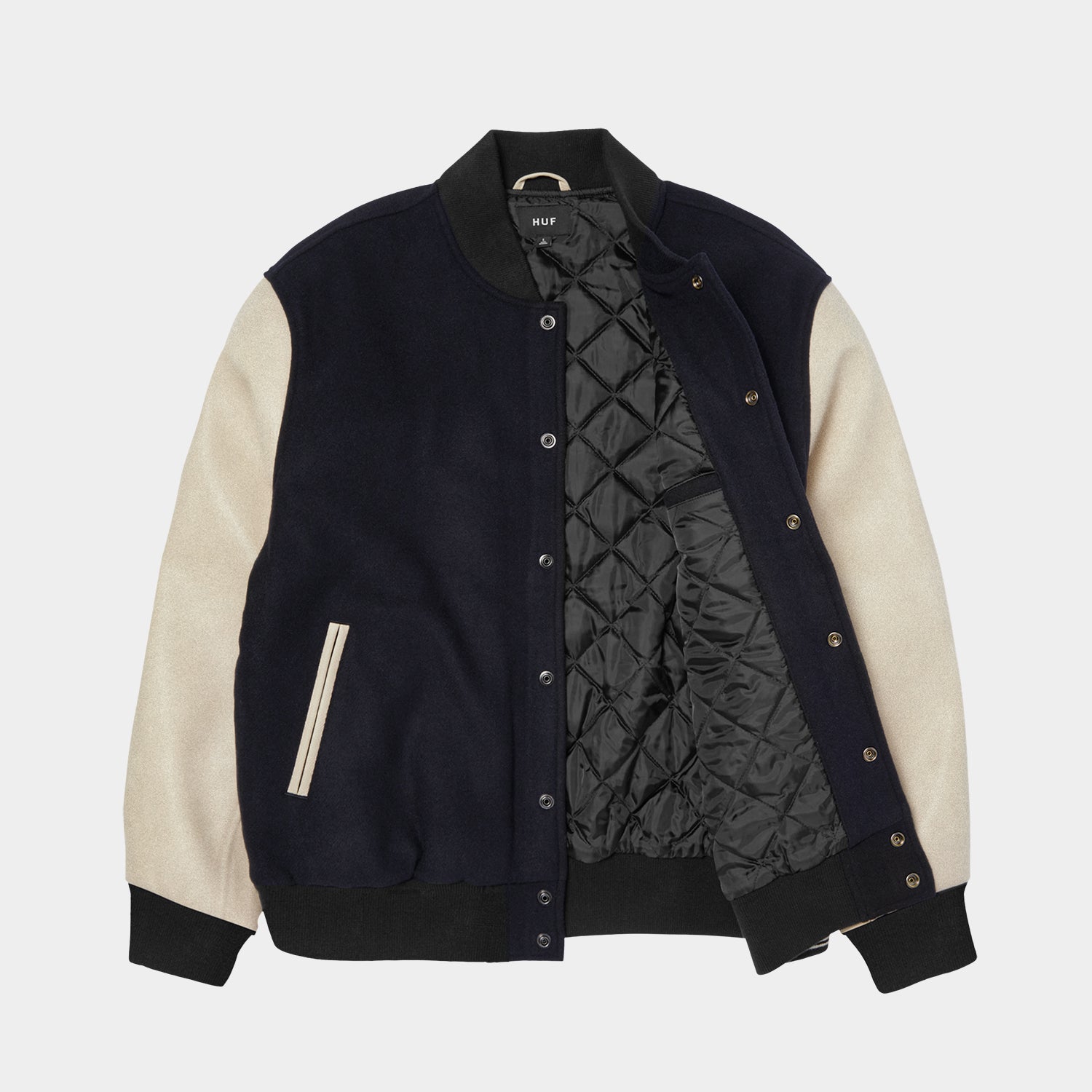 HUF (ハフ) Worldwide JP /JACKETS(ジャケット)/ GLOBAL TRANSIT VARSITY JACKET商品 / NAVY