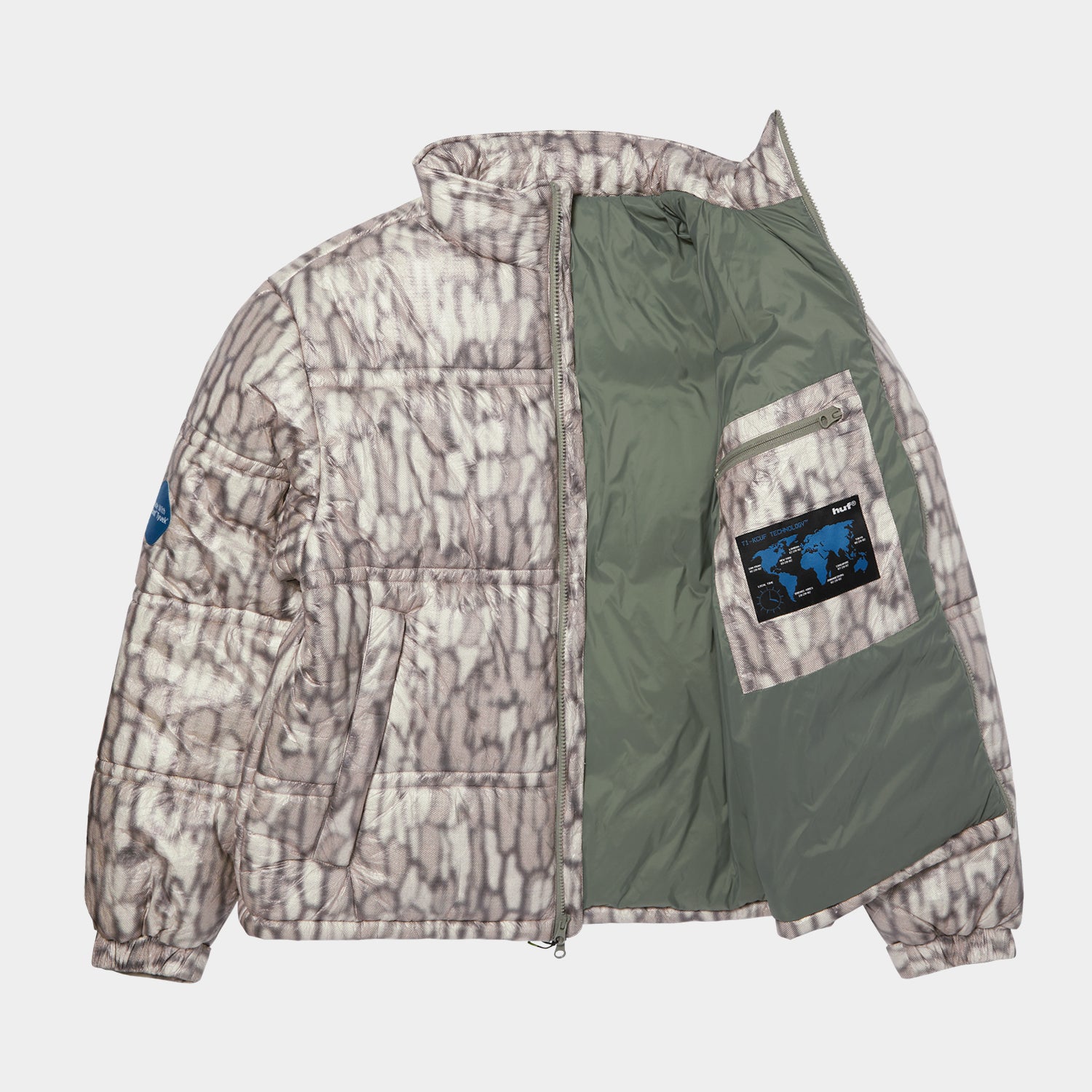 HUF (ハフ) Worldwide JP /JACKETS(ジャケット)/ 89 WARPED CAMO TYVEK PUFFER商品 / MUTED CAMO