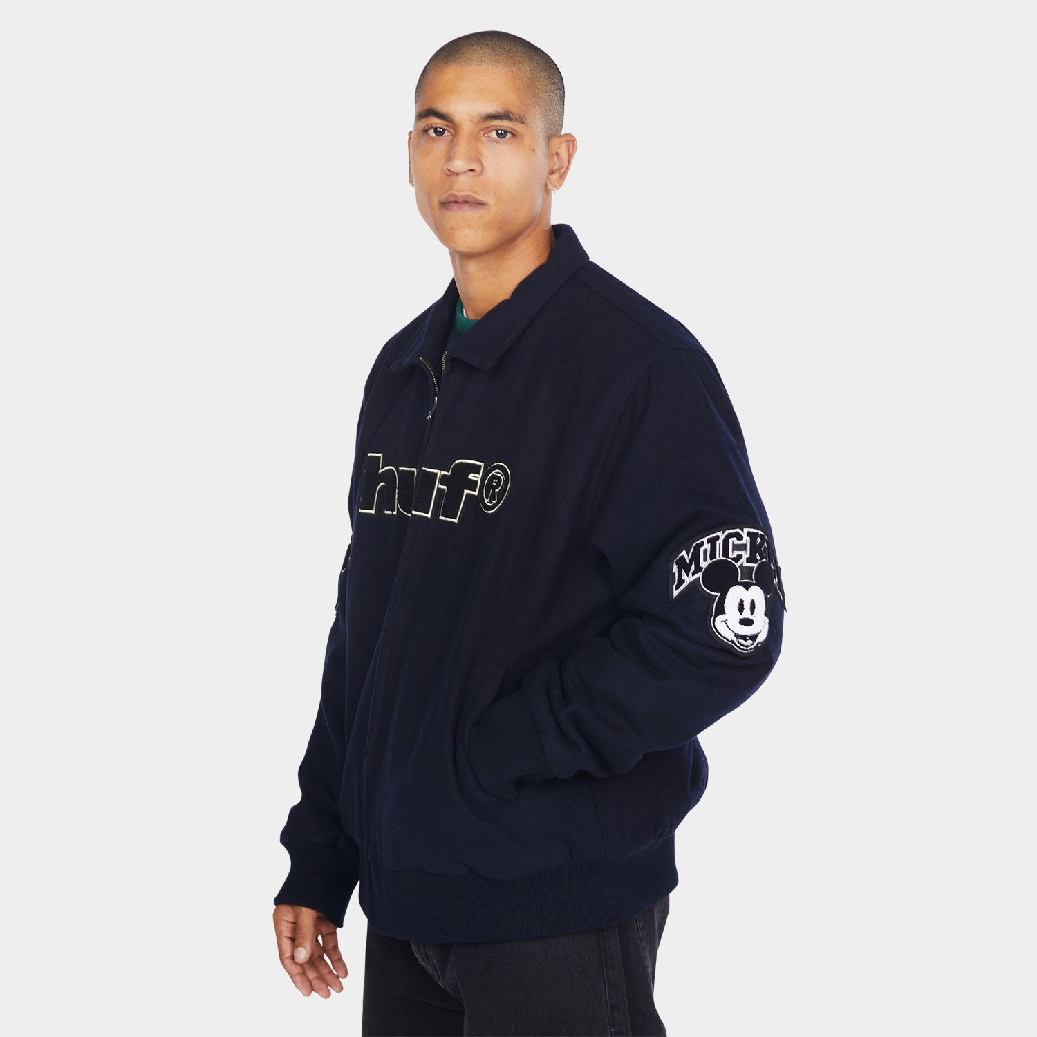 HUF (ハフ) Worldwide JP /JACKETS(ジャケット)/ DISNEY | HUF WORLDWIDE TOUR VARSITY JACKET商品 / NAVY