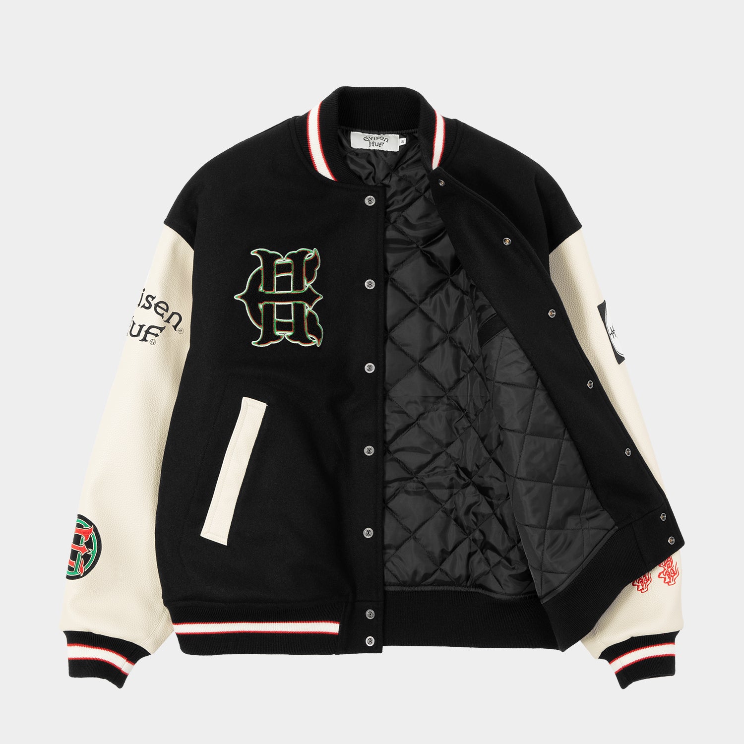 HUF (ハフ) Worldwide JP /JACKETS(ジャケット)/ HUF X EVISEN STADIUM LOGO JACKET商品 / BLACK