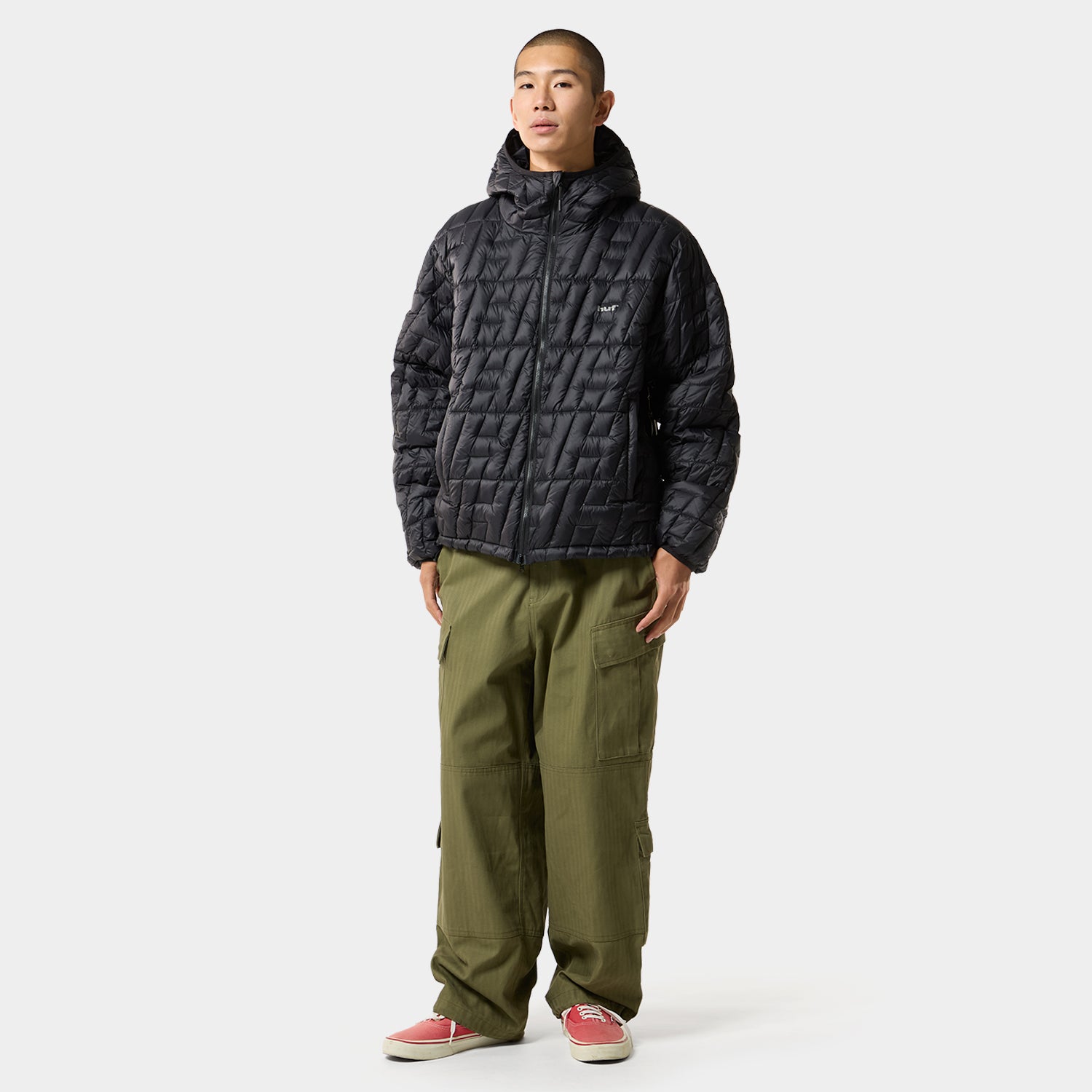 HUF (ハフ) Worldwide JP /JACKETS(ジャケット)/ HUF X TAION CASCADE PACKABLE HOODED DOWN JACKET商品 / BLACK