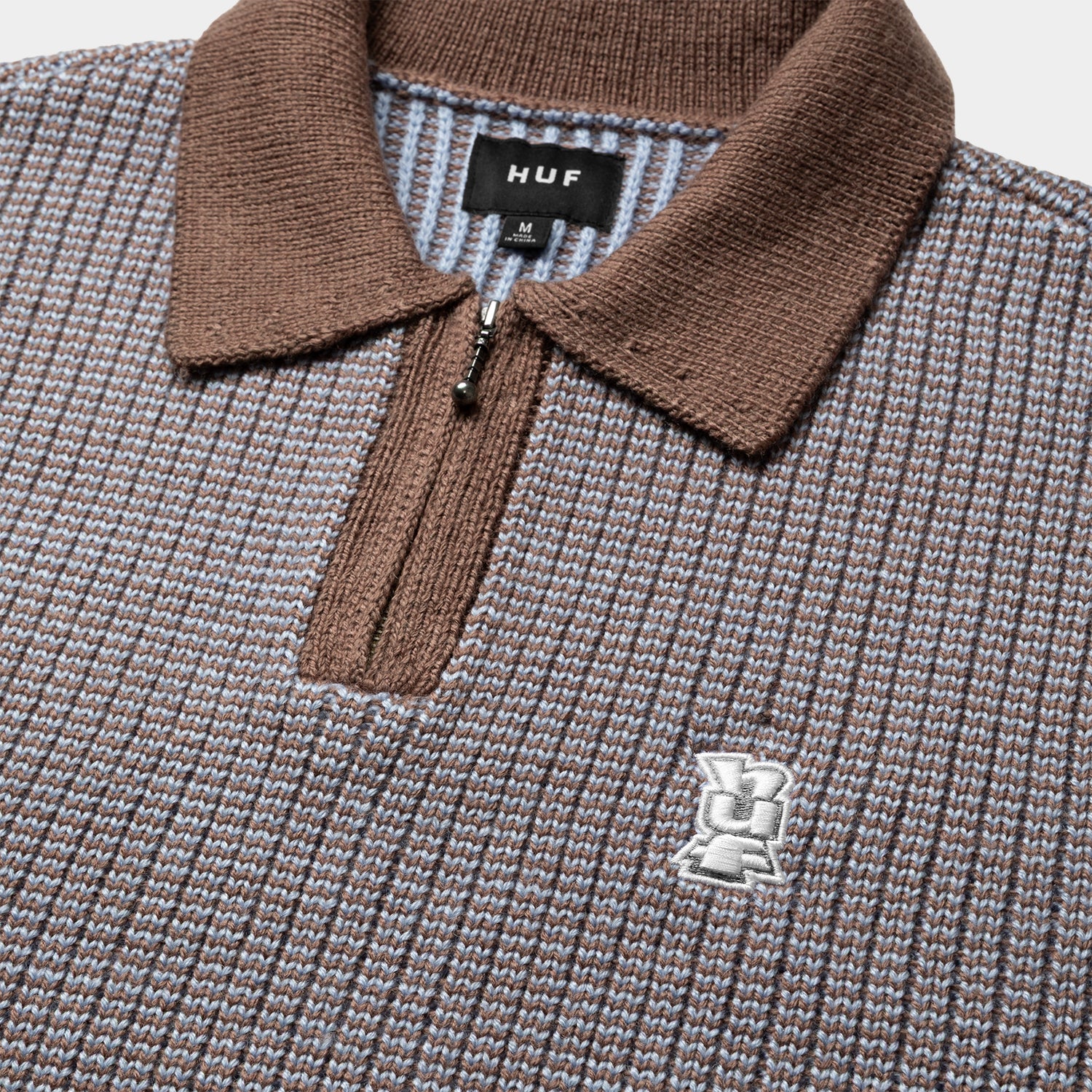 HUF (ハフ) Worldwide JP /KNITS & SWEATERS(ニット&セーター)/ MEGABLAST TWO TONE WAFFLE SWEATER商品 / WASHED BLUE/MOSS