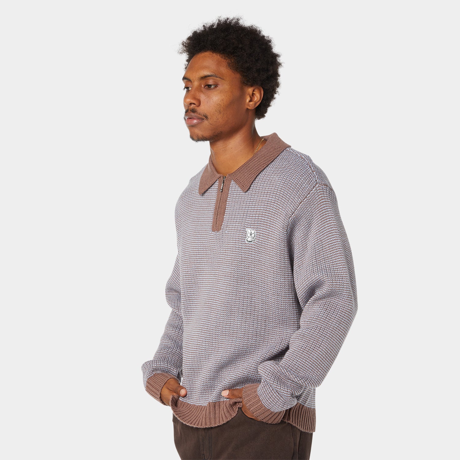 HUF (ハフ) Worldwide JP /KNITS & SWEATERS(ニット&セーター)/ MEGABLAST TWO TONE WAFFLE SWEATER商品 / WASHED BLUE/MOSS