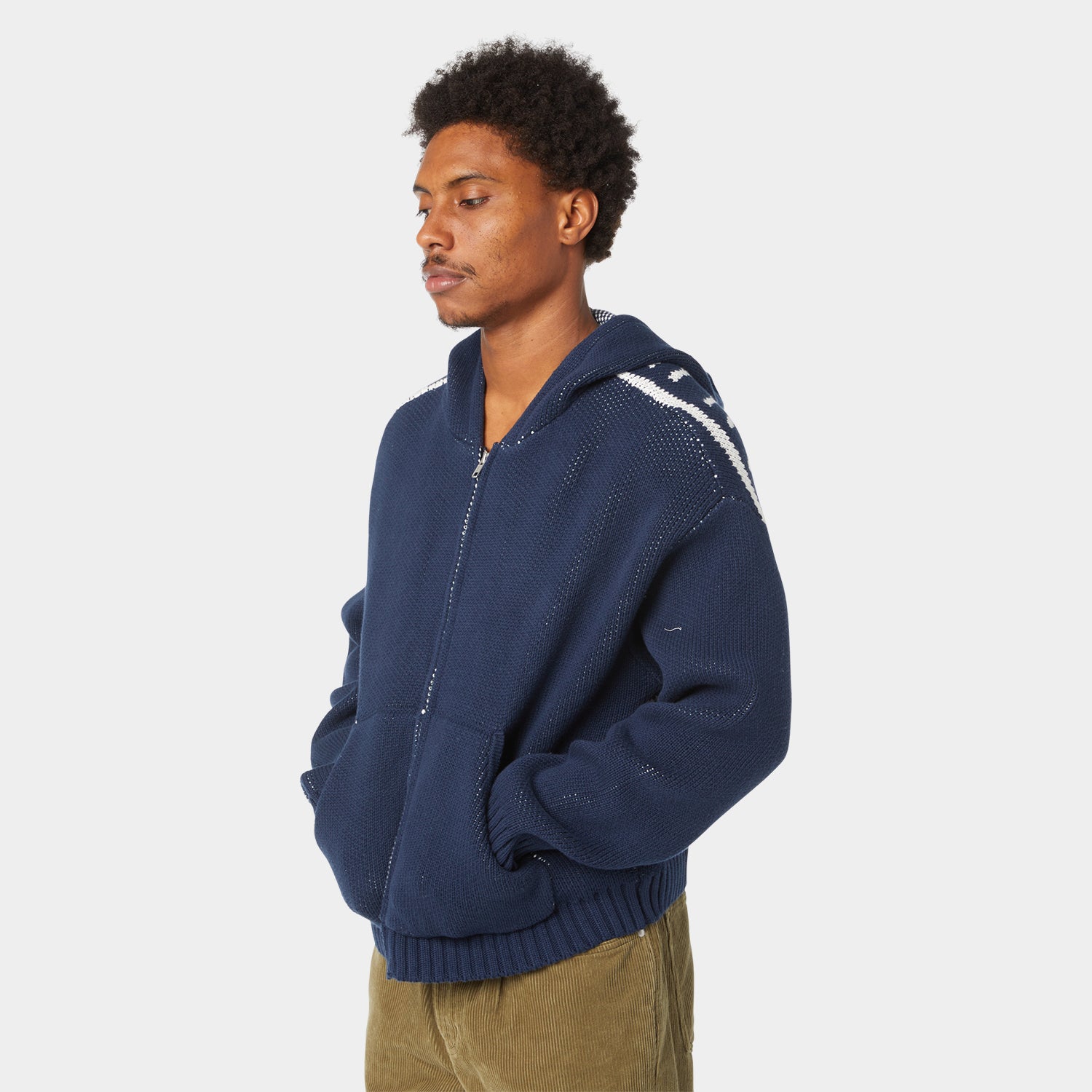 HUF (ハフ) Worldwide JP /KNITS & SWEATERS(ニット&セーター)/ TOKEN ZIP HOODED SWEATER商品 / NAVY
