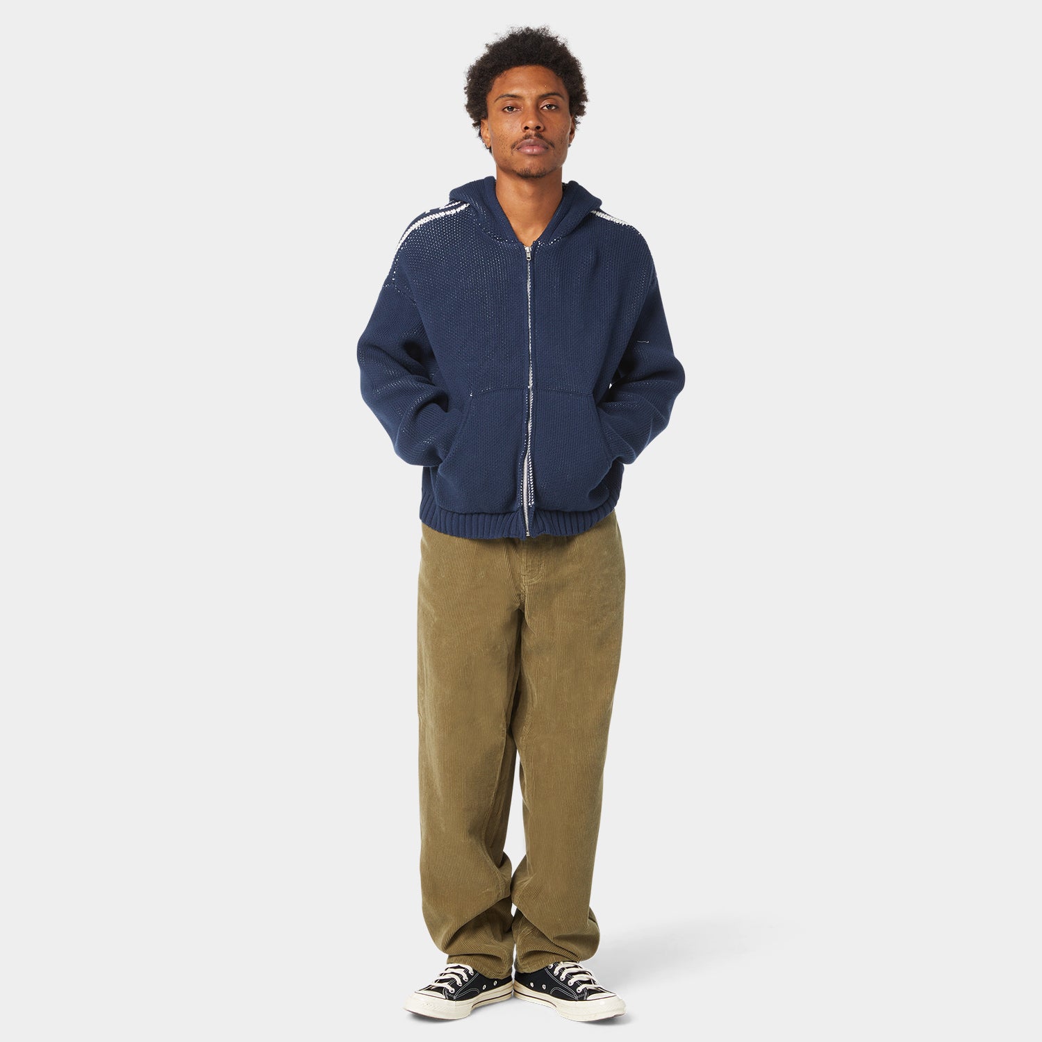 HUF (ハフ) Worldwide JP /KNITS & SWEATERS(ニット&セーター)/ TOKEN ZIP HOODED SWEATER商品 / NAVY