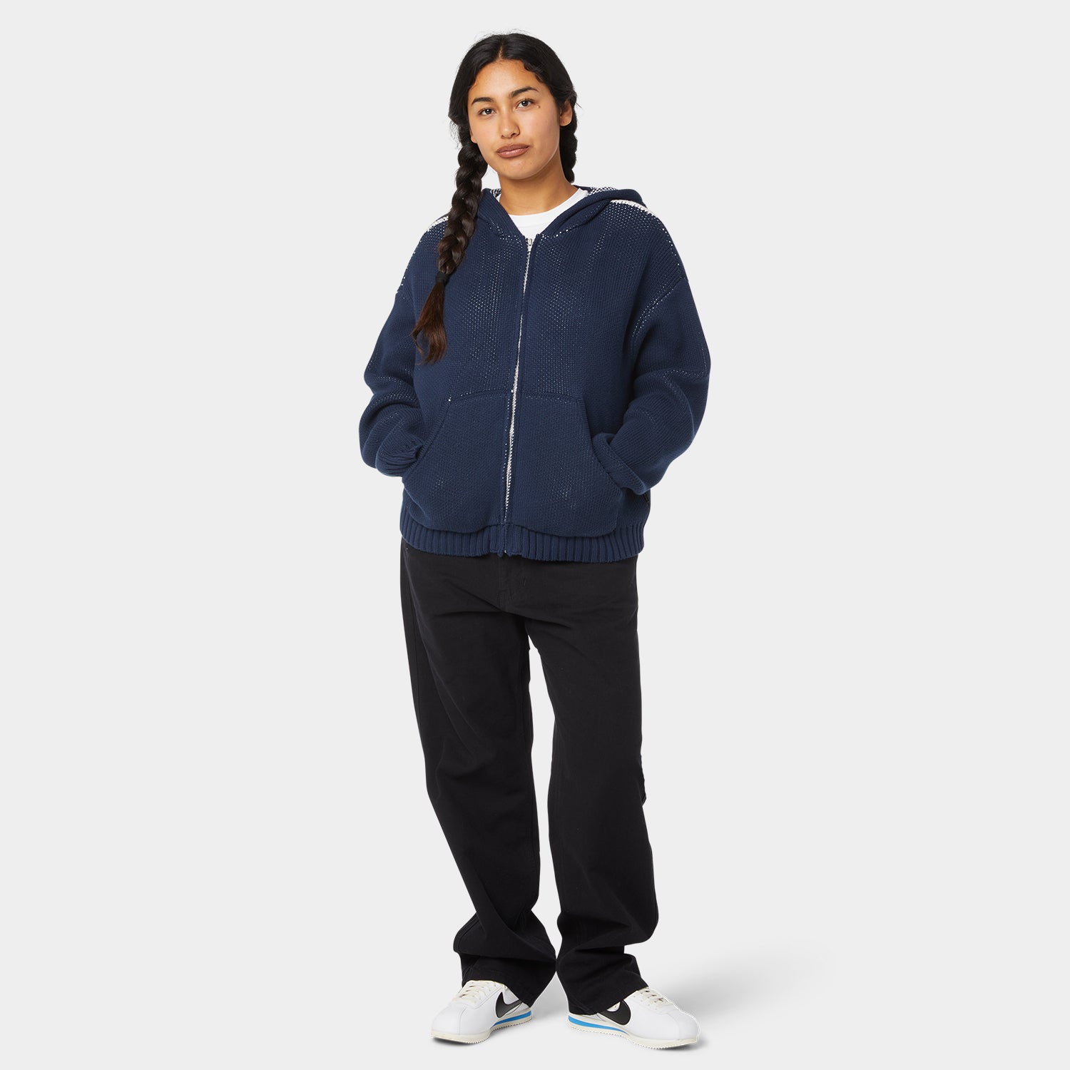 HUF (ハフ) Worldwide JP /KNITS & SWEATERS(ニット&セーター)/ TOKEN ZIP HOODED SWEATER商品 / NAVY