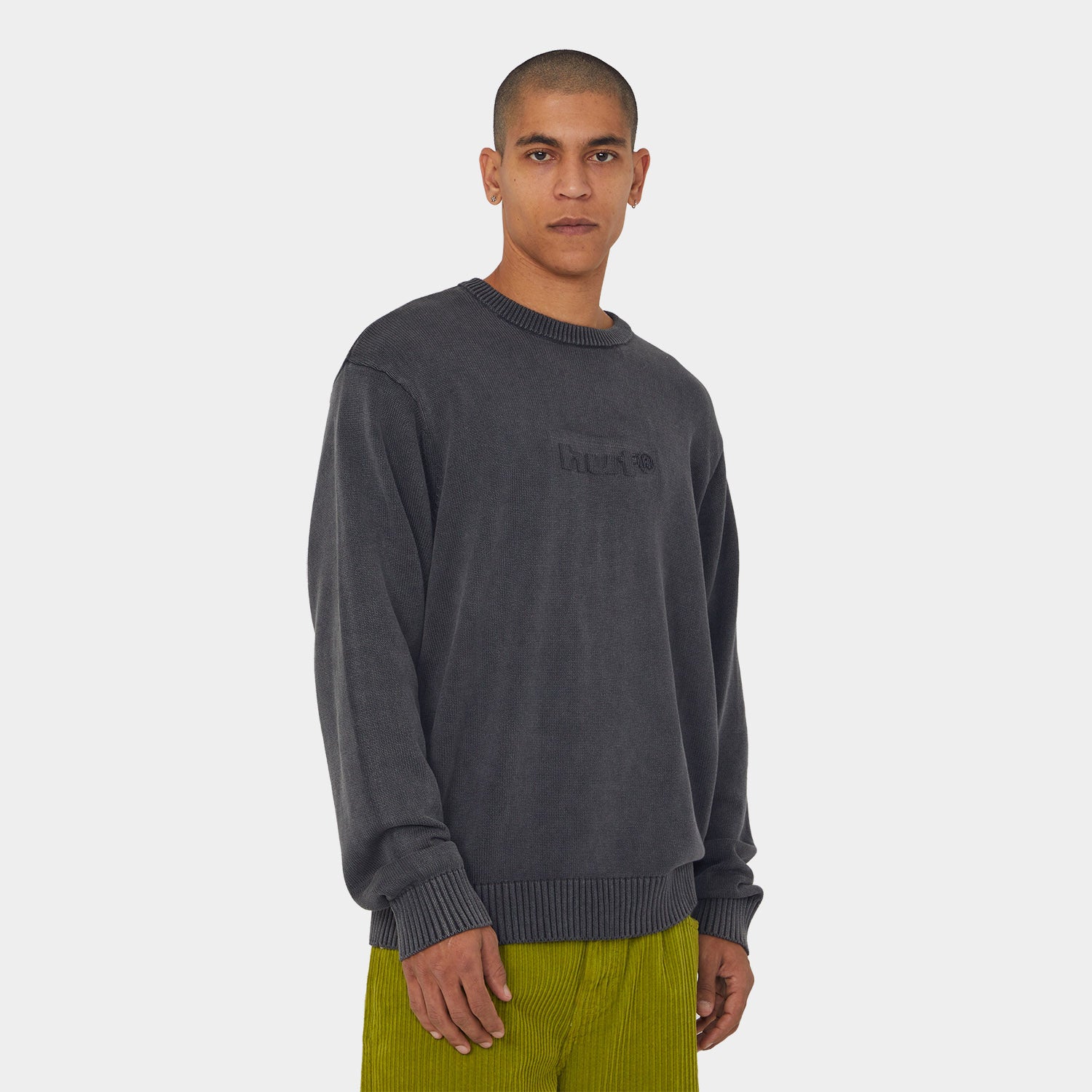 HUF (ハフ) Worldwide JP /KNITS & SWEATERS(ニット&セーター)/ PACIFIC WASH EMBOSSED CREWNECK商品 / BLUE