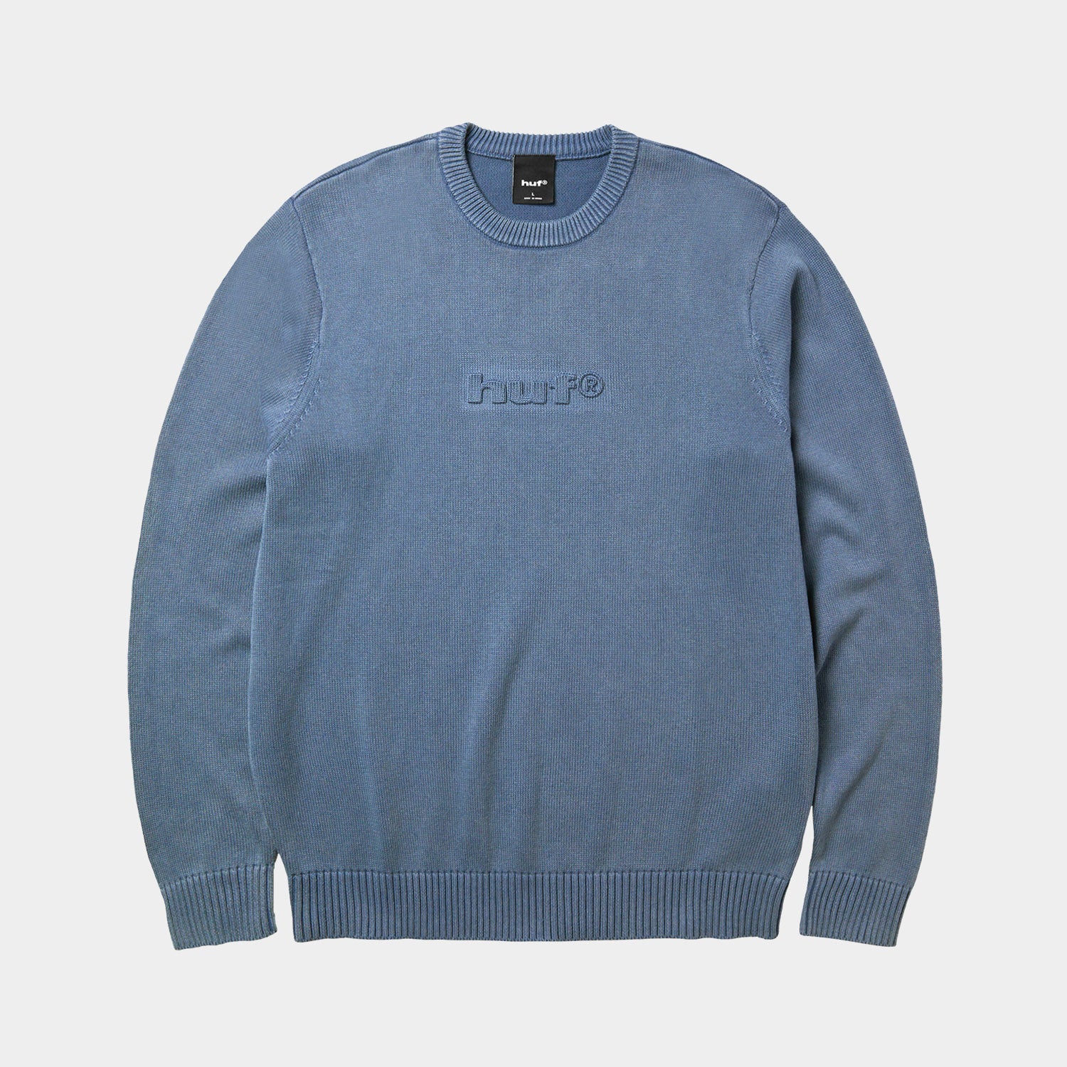 HUF (ハフ) Worldwide JP /KNITS & SWEATERS(ニット&セーター)/ PACIFIC WASH EMBOSSED CREWNECK商品 / BLUE