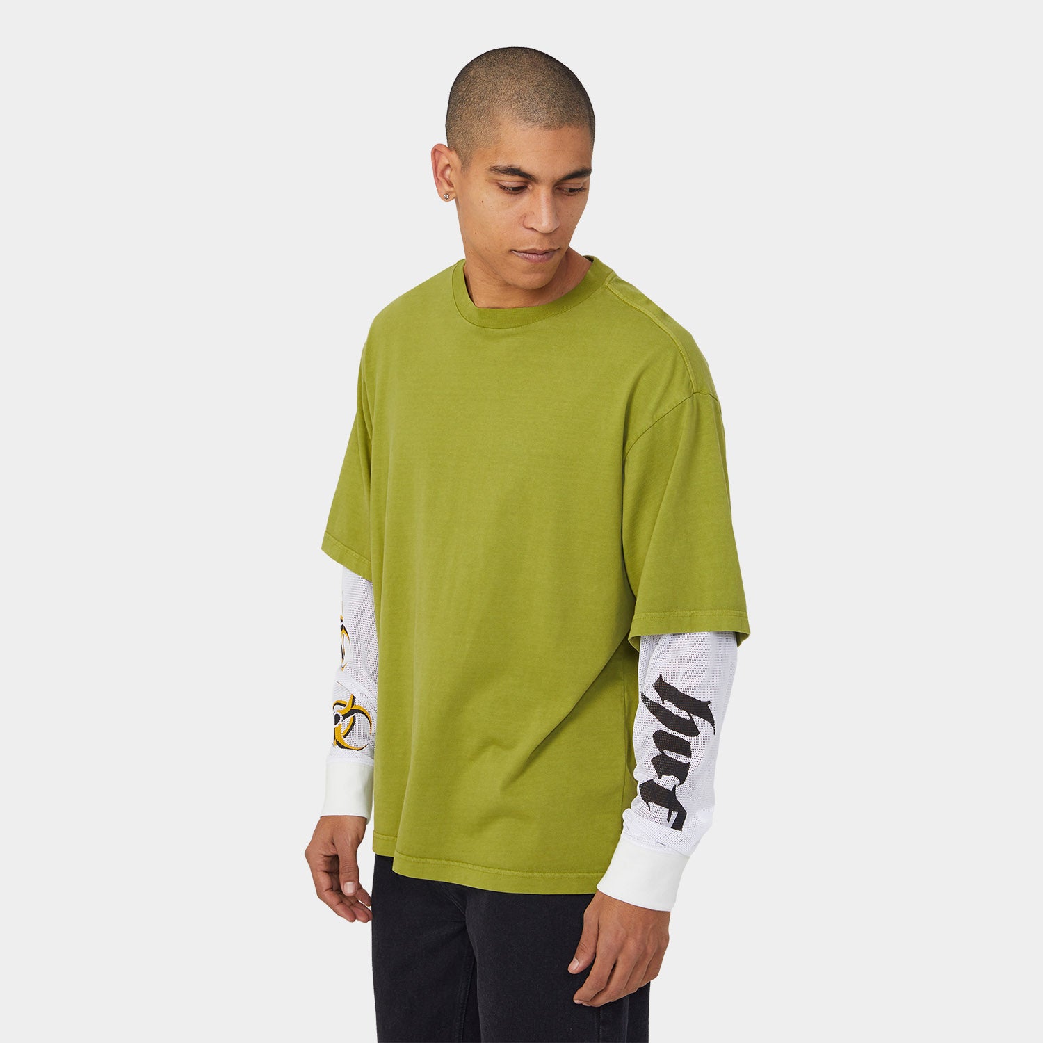 HUF (ハフ) Worldwide JP /TOPS & SHIRTS(トップス&シャツ)/ LEON LS DOUBLE LAYER TOP商品 / ACID GREEN