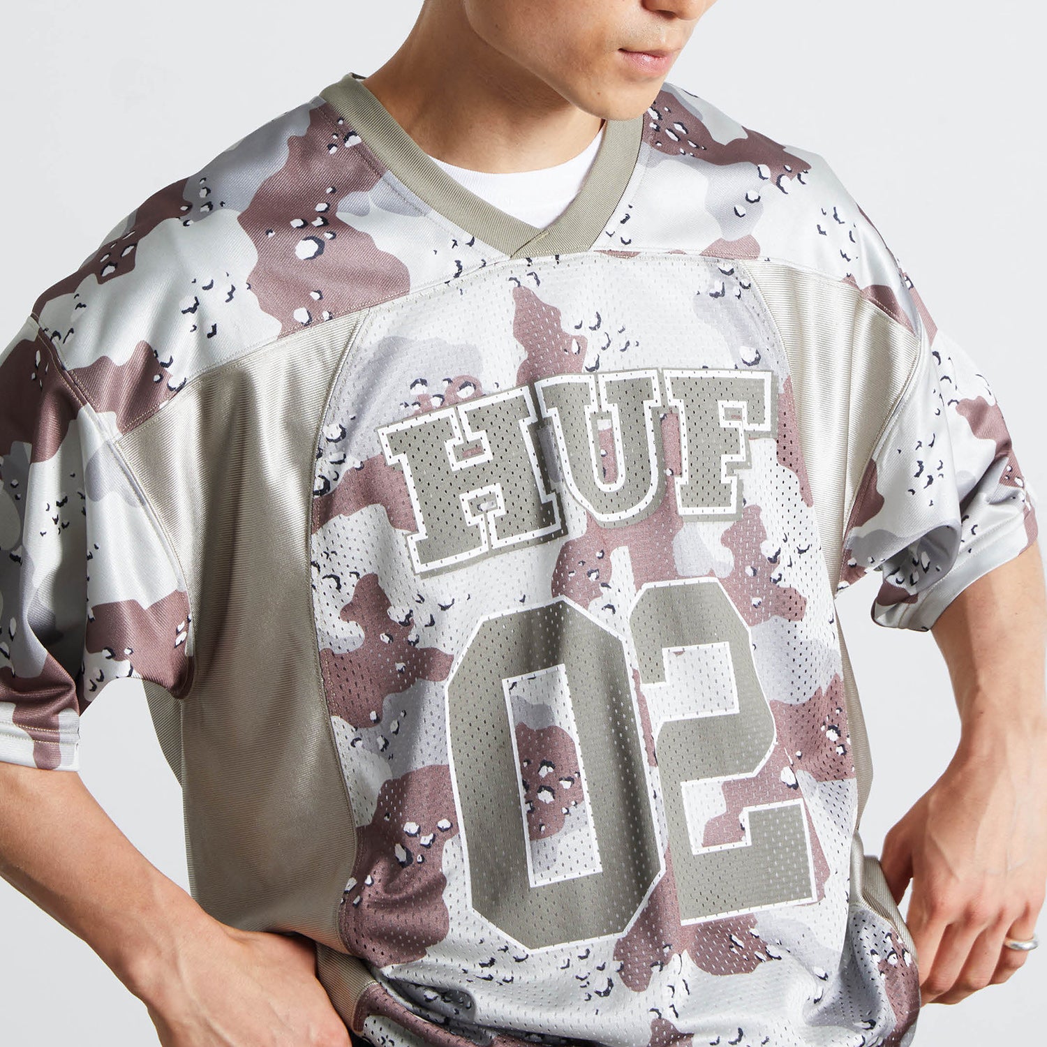 HUF (ハフ) Worldwide JP /TOPS & SHIRTS(トップス&シャツ)/ CAMO FOOTBALL JERSEY商品 / BROWN