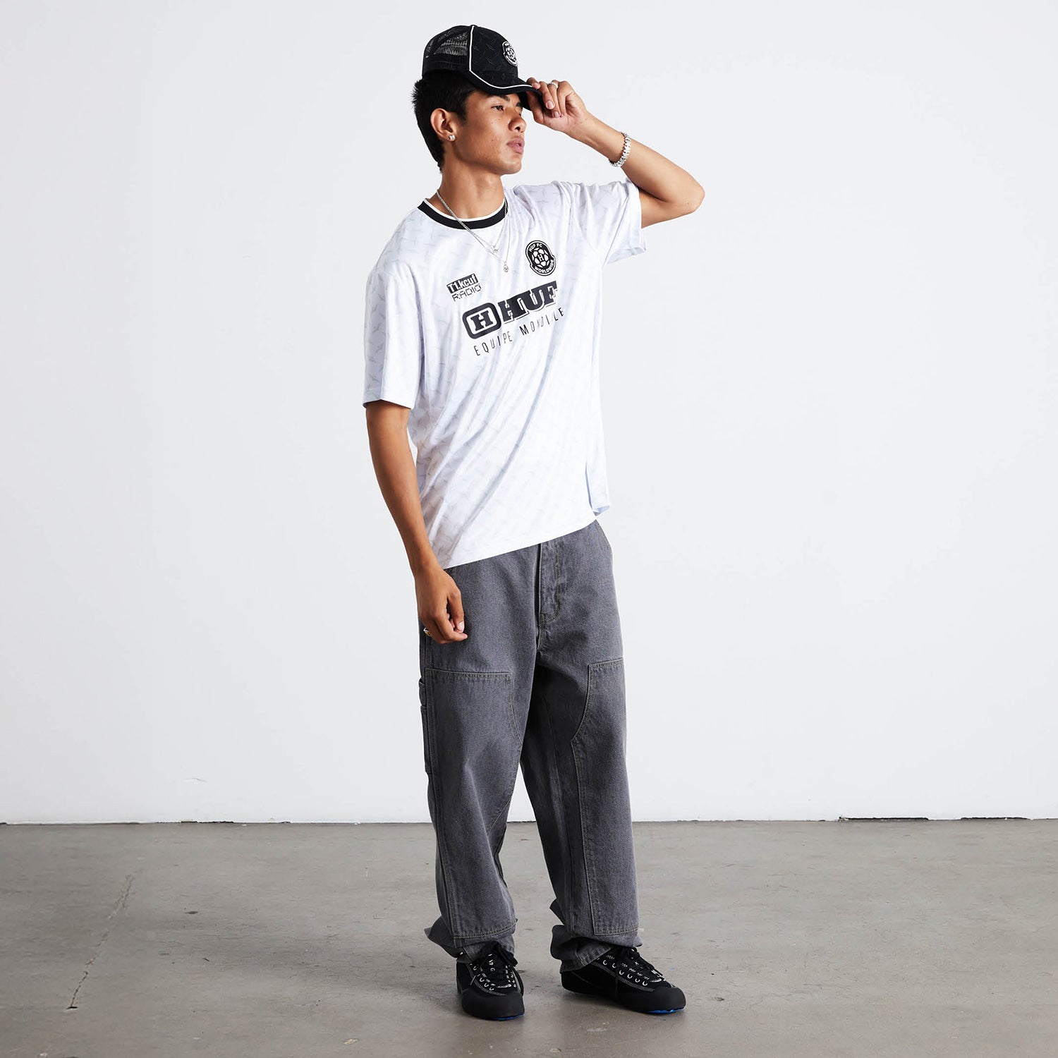 HUF (ハフ) Worldwide JP /TOPS & SHIRTS(トップス&シャツ)/ EQUIPE MONDIALE JERSEY商品 / WHITE