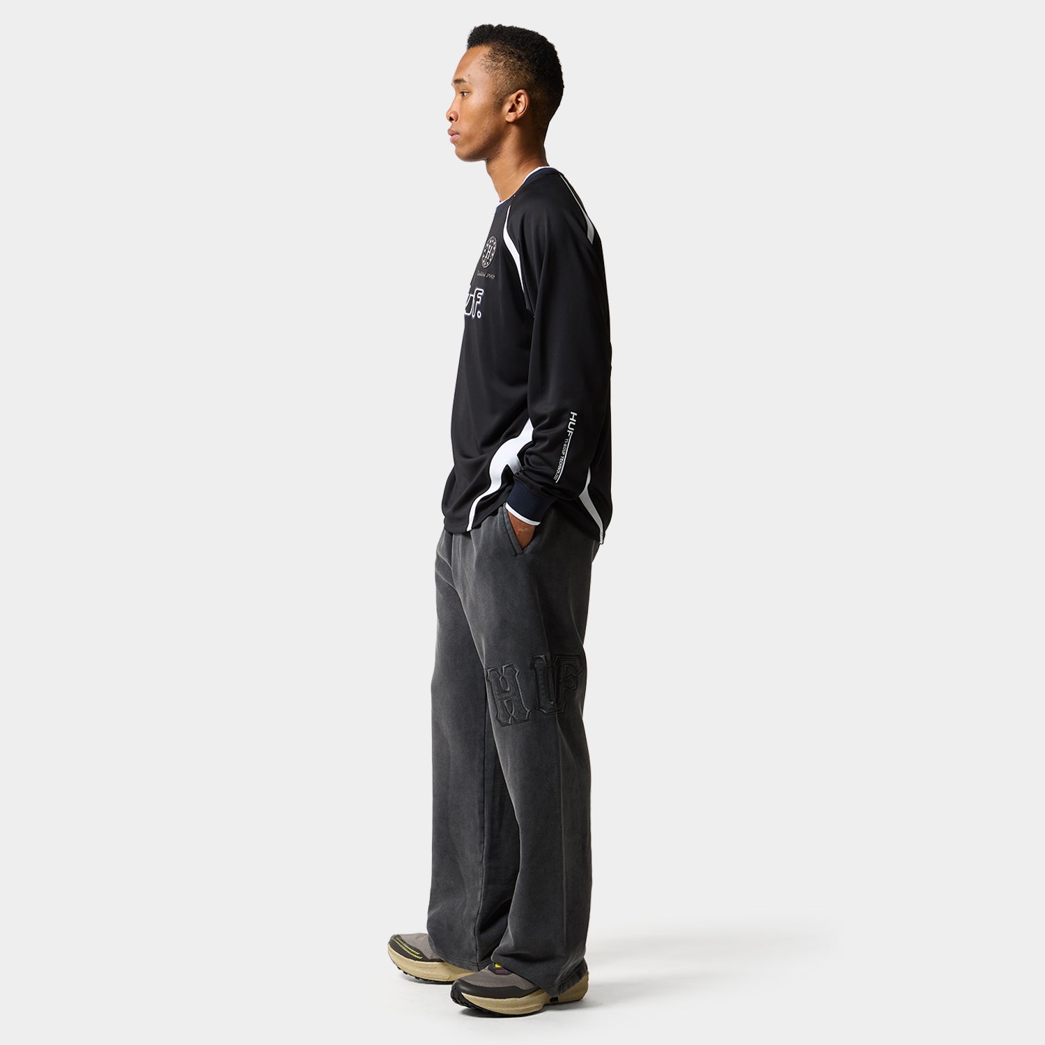 HUF (ハフ) Worldwide JP /TOPS & SHIRTS(トップス&シャツ)/ LUX JERSEY LS CREW商品 / BLACK