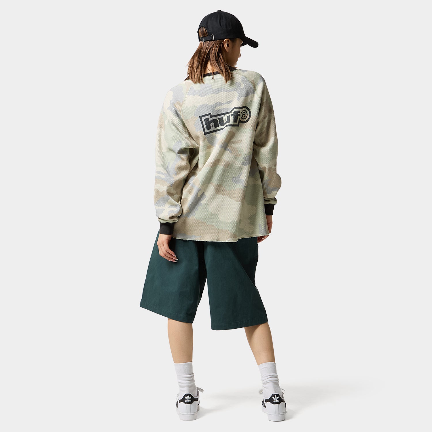 HUF (ハフ) Worldwide JP /TOPS & SHIRTS(トップス&シャツ)/ 89 OUTLINE LS RAGLAN商品 / BLACK