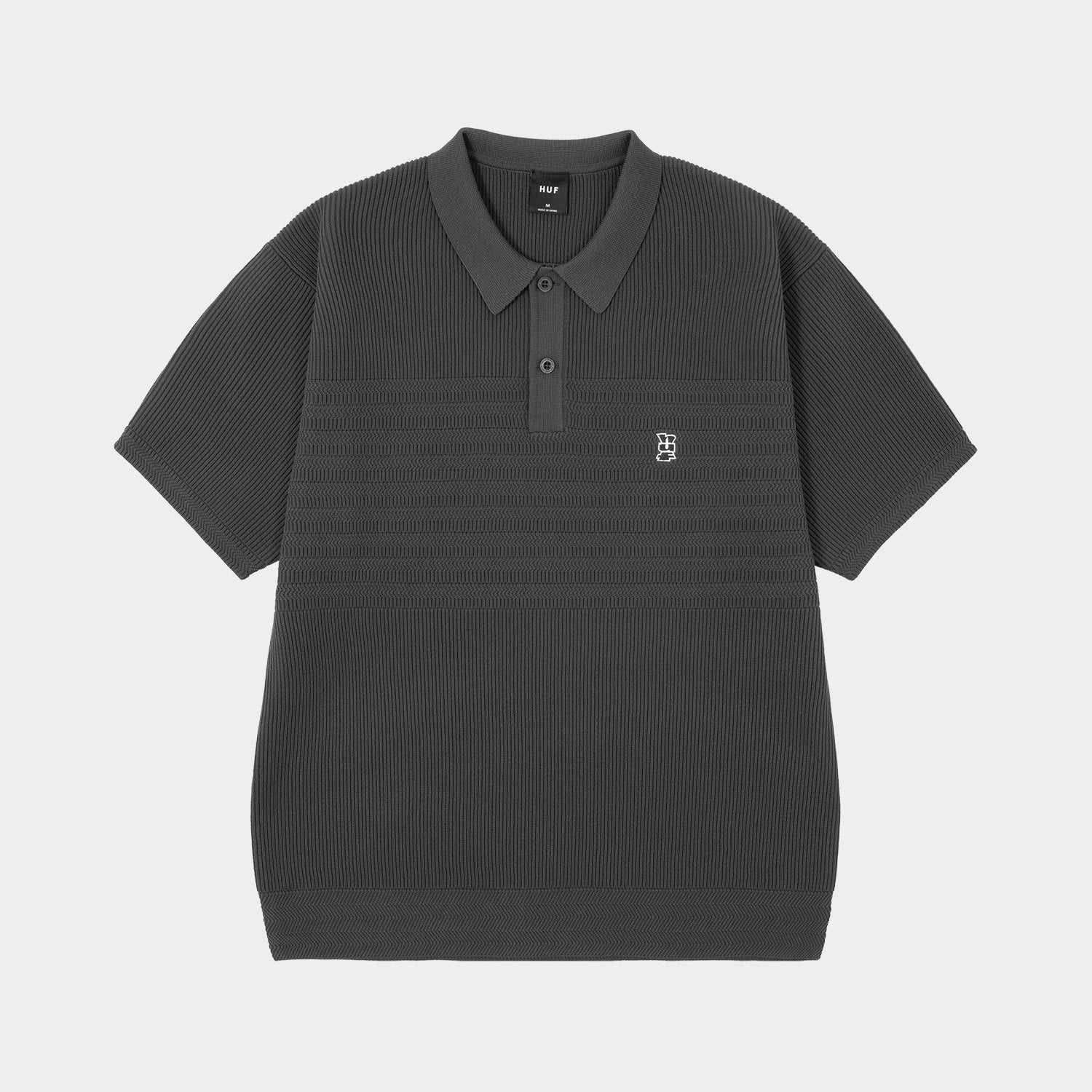 HUF (ハフ) Worldwide JP /TOPS & SHIRTS(トップス&シャツ)/ MEGABLAST KNIT POLO TOP商品 / CHARCOAL