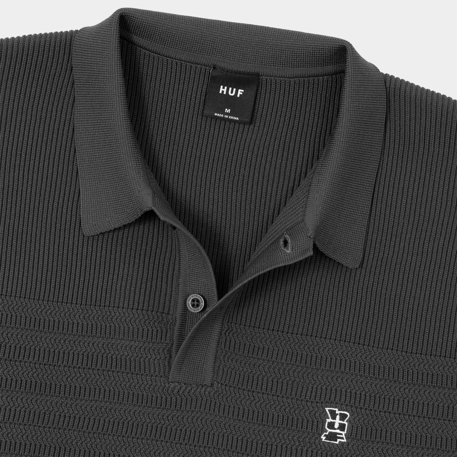HUF (ハフ) Worldwide JP /TOPS & SHIRTS(トップス&シャツ)/ MEGABLAST KNIT POLO TOP商品 / CHARCOAL