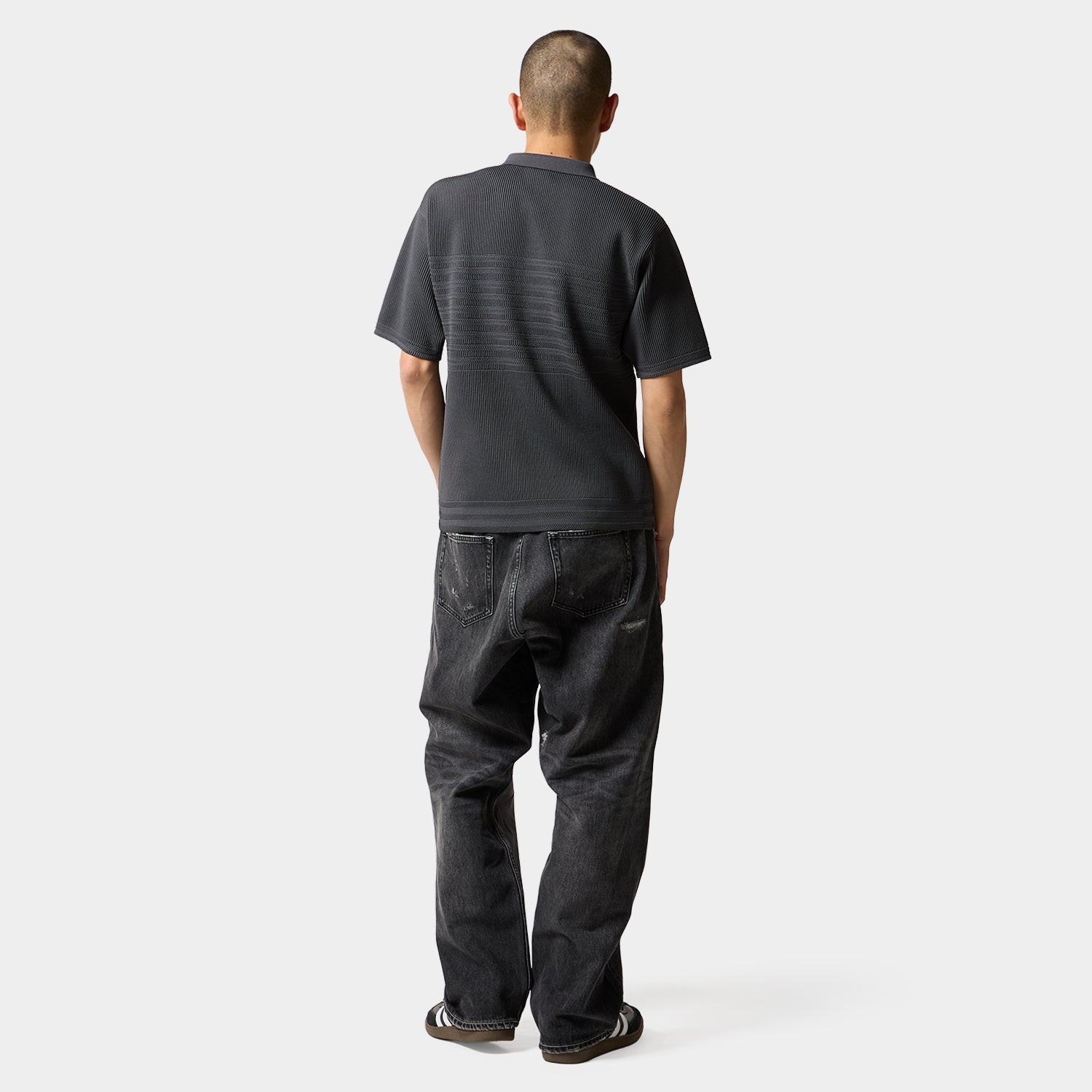 HUF (ハフ) Worldwide JP /TOPS & SHIRTS(トップス&シャツ)/ MEGABLAST KNIT POLO TOP商品 / CHARCOAL