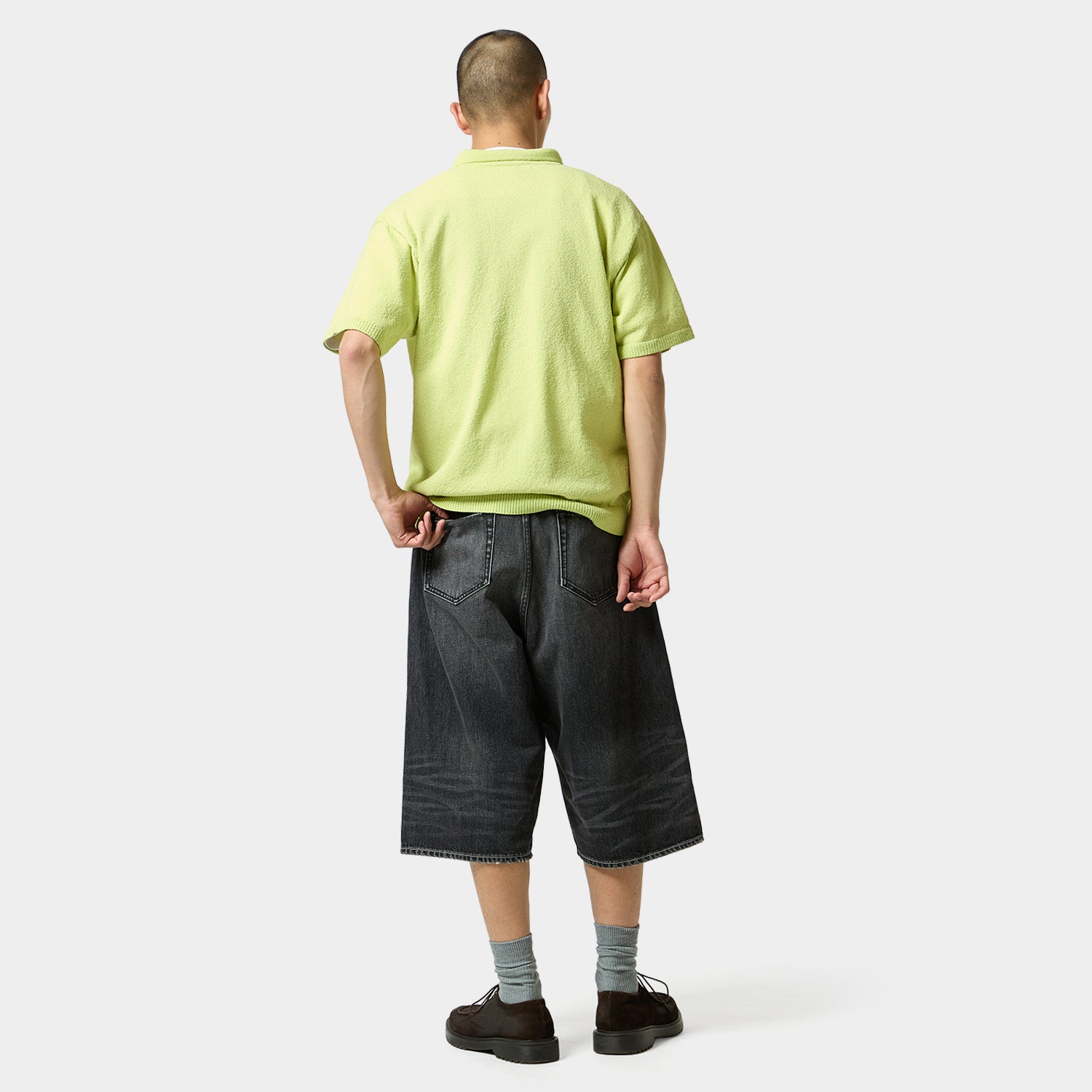 HUF (ハフ) Worldwide JP /TOPS & SHIRTS(トップス&シャツ)/ SERIF H KNIT POLO TOP商品 / LIME