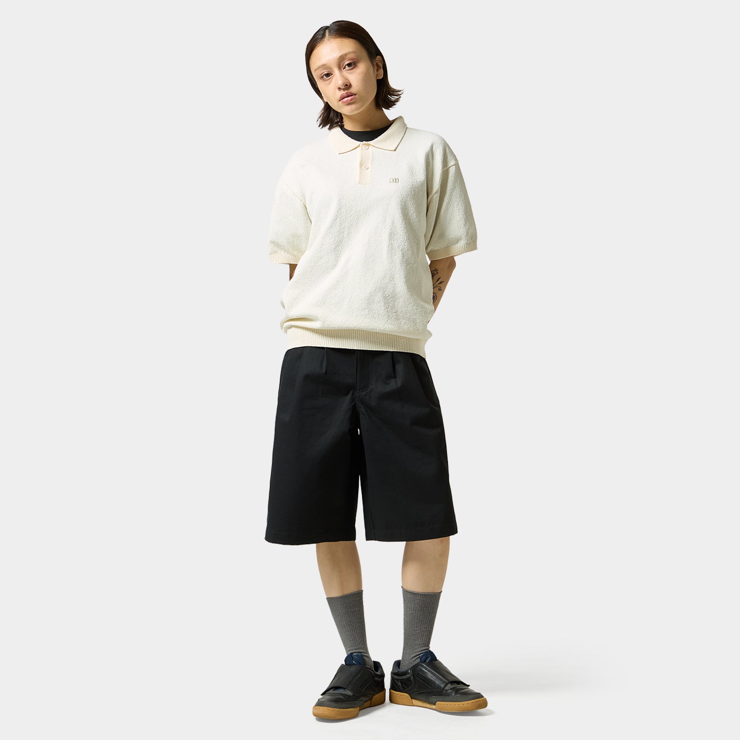 HUF (ハフ) Worldwide JP /TOPS & SHIRTS(トップス&シャツ)/ SERIF H KNIT POLO TOP商品 / LIME