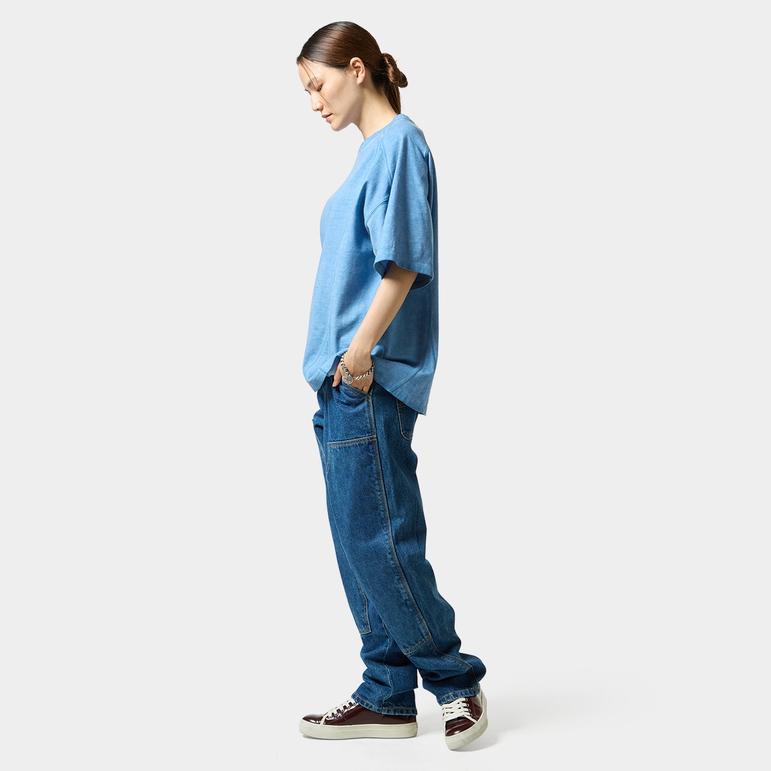 HUF (ハフ) Worldwide JP /TOPS & SHIRTS(トップス&シャツ)/ WASHED PANELED CREW商品 / LT BLUE