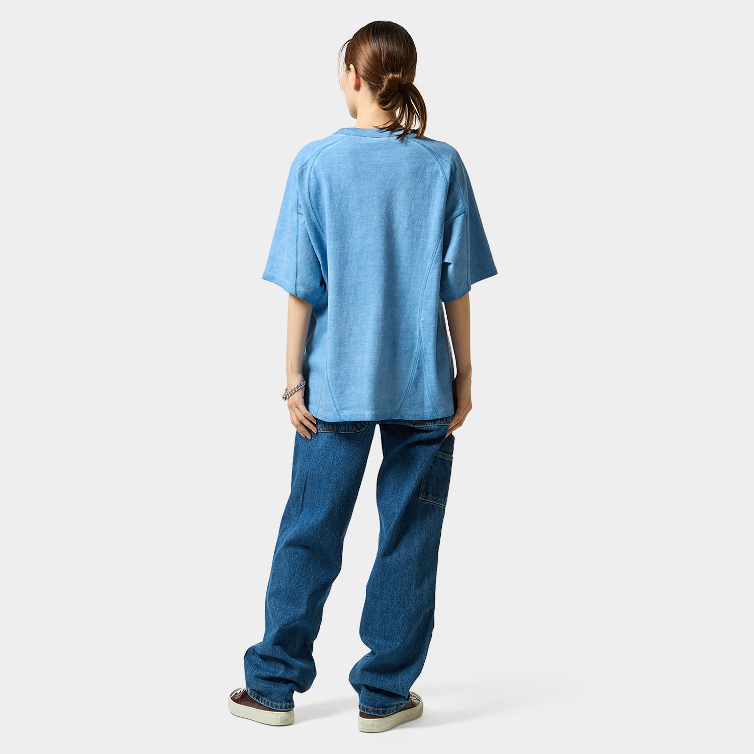 HUF (ハフ) Worldwide JP /TOPS & SHIRTS(トップス&シャツ)/ WASHED PANELED CREW商品 / LT BLUE