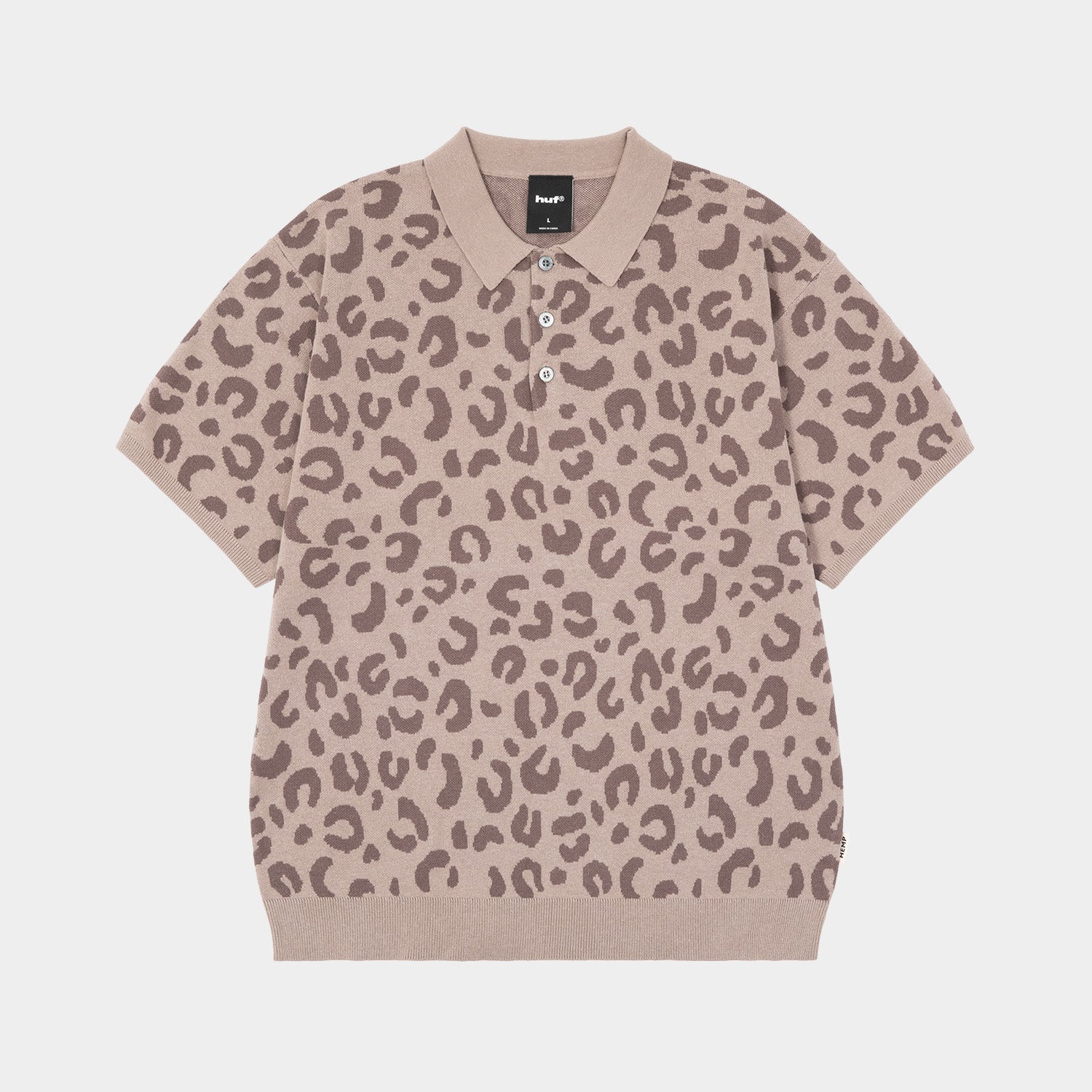 HUF (ハフ) Worldwide JP /TOPS & SHIRTS(トップス&シャツ)/ huf CO-OP CHUNKY CHEETAH KNIT POLO商品 / BEIGE