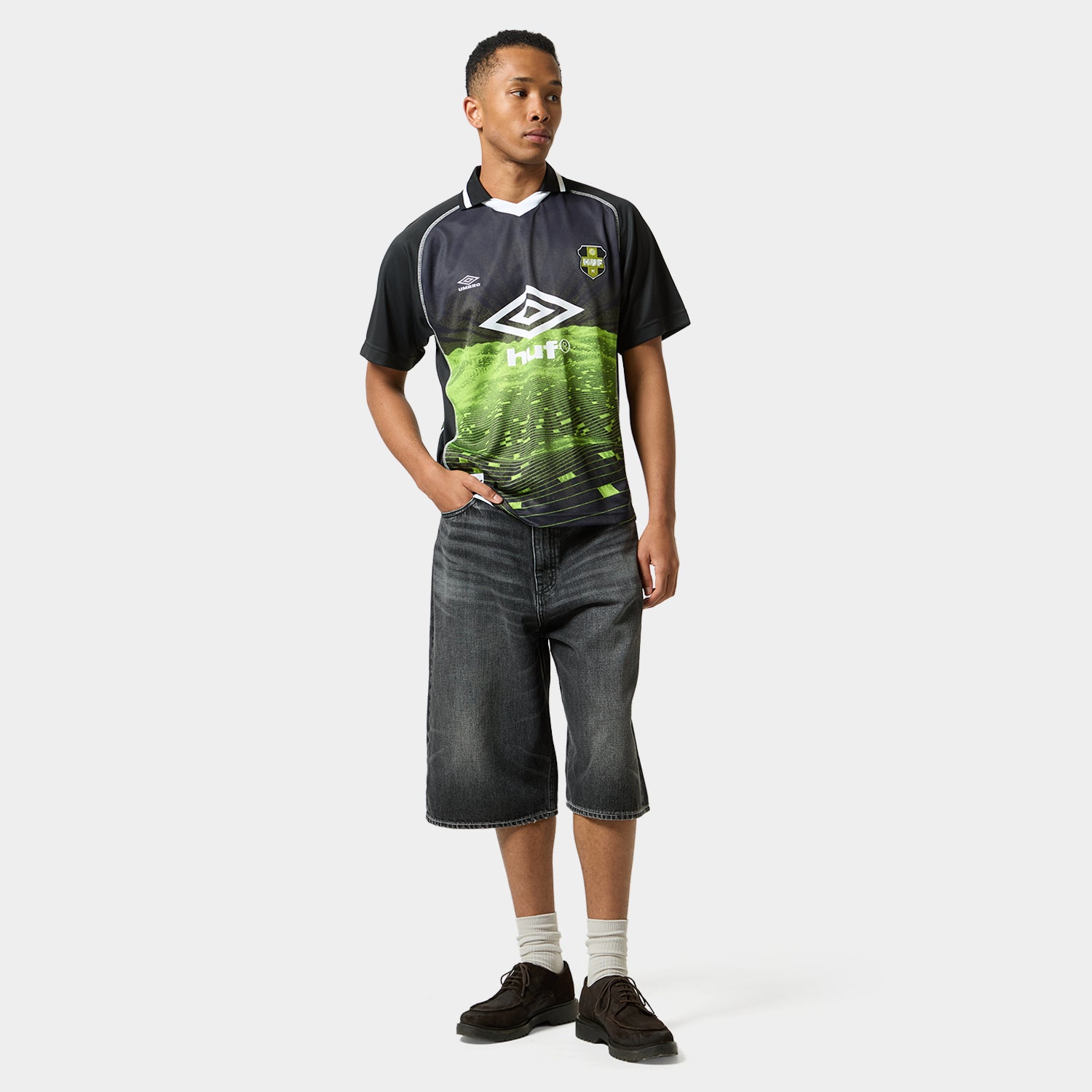 HUF (ハフ) Worldwide JP /TOPS & SHIRTS(トップス&シャツ)/ HUF X UMBRO LANDSCAPE JERSEY商品 / GREEN