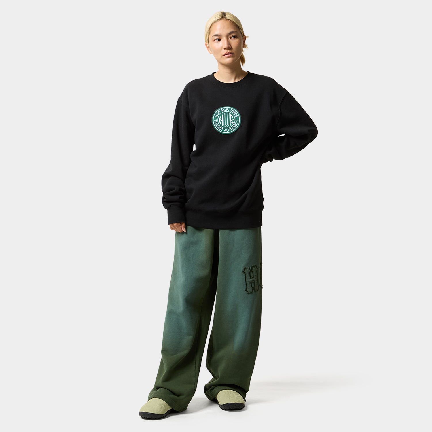 HUF (ハフ) Worldwide JP /SWEATSHIRTS(スウェットシャツ)/ TRANSIT AUTHORITY CREWNECK商品 / BLEACH