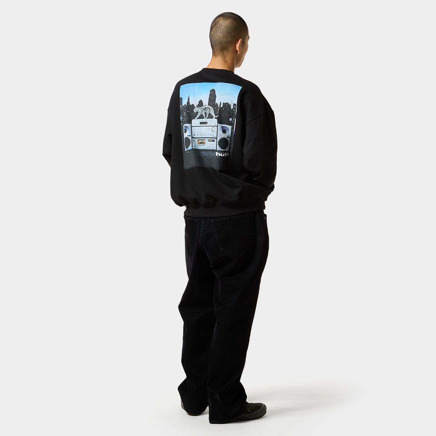 HUF (ハフ) Worldwide JP /KNITS & SWEATERS(ニット&セーター)/ MIDNIGHT RADIO CREW商品 / BLACK