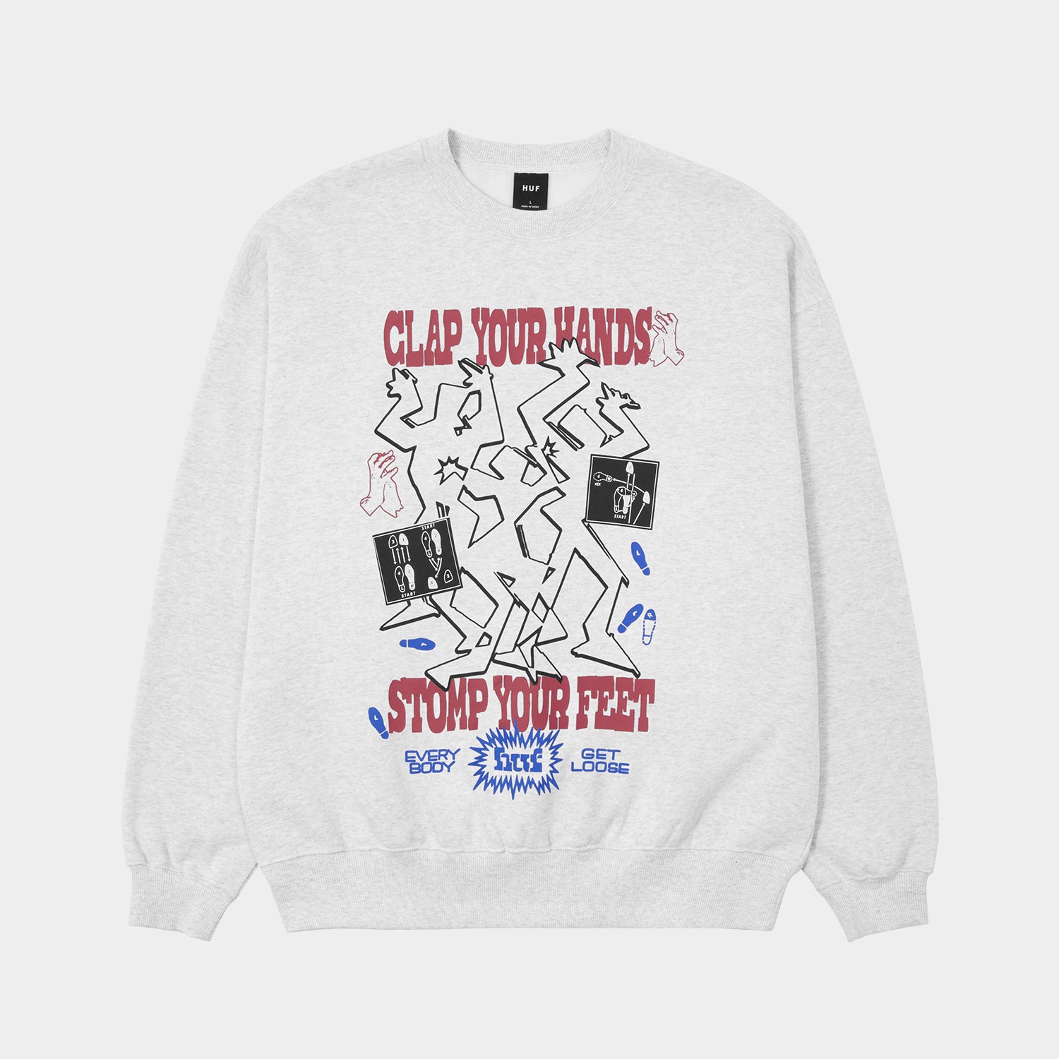 HUF (ハフ) Worldwide JP /SWEATSHIRTS(スウェットシャツ)/ EVERYBODY GET LOOSE CREW商品 / ASH GREY