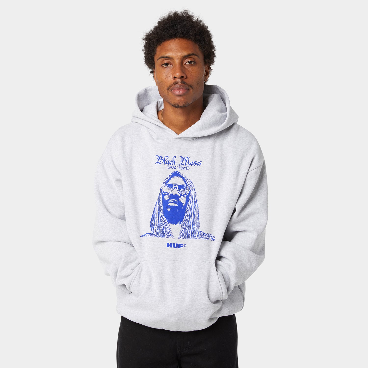HUF (ハフ) Worldwide JP /HOODIES(パーカー)/ HUF X ISAAC HAYES BLACK MOSES HEAVYWEIGHT HOODIE商品 / ASH