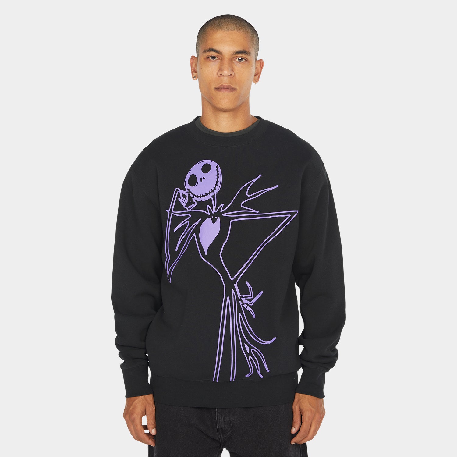 HUF (ハフ) Worldwide JP /SWEATSHIRTS(スウェットシャツ)/ HUF X THE NIGHTMARE BEFORE CHRISTMAS JACK SKELLINGTON CREW商品 / BLACK