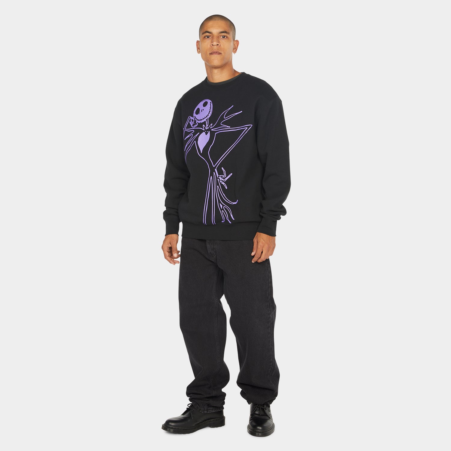 HUF (ハフ) Worldwide JP /SWEATSHIRTS(スウェットシャツ)/ HUF X THE NIGHTMARE BEFORE CHRISTMAS JACK SKELLINGTON CREW商品 / BLACK
