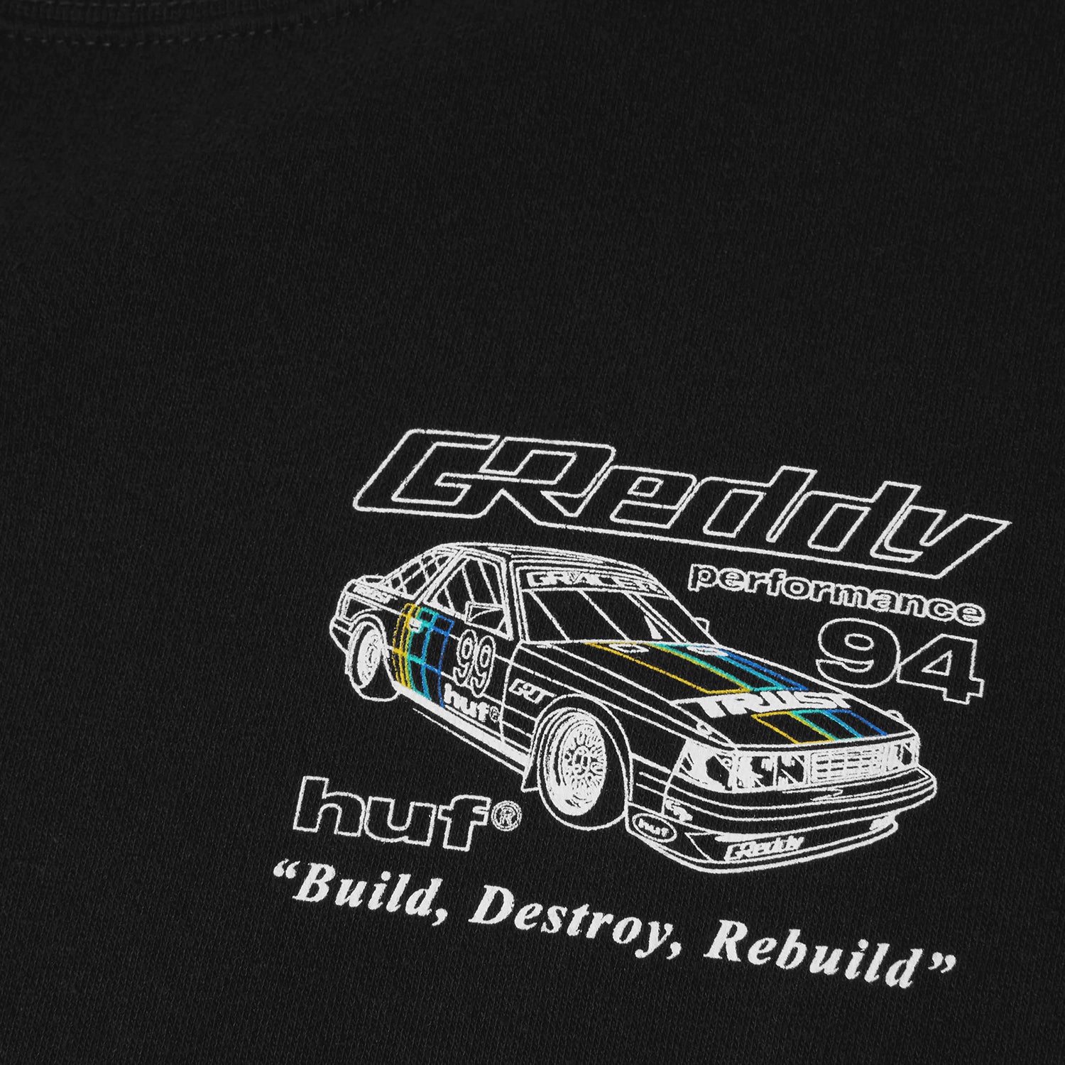 HUF (ハフ) Worldwide JP /SWEATSHIRTS(スウェットシャツ)/ HUF X GREDDY RETRO MOD CREW商品 / BLACK