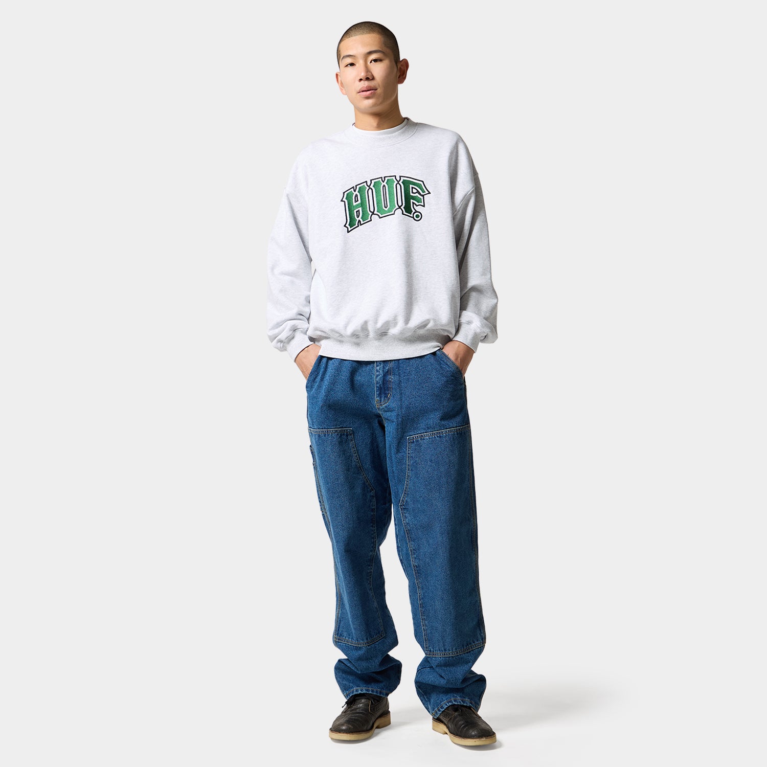 HUF (ハフ) Worldwide JP /SWEATSHIRTS(スウェットシャツ)/ CLASSIC ARCH CREW商品 / ASH GREY