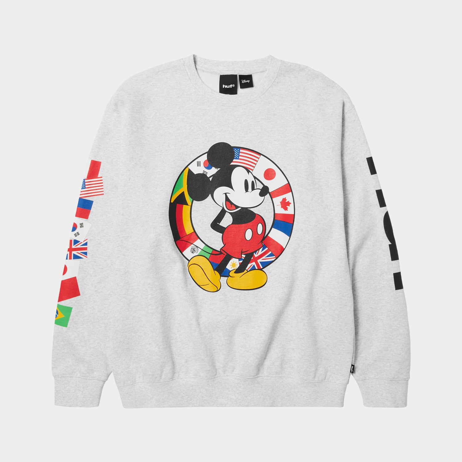 HUF (ハフ) Worldwide JP /SWEATSHIRTS(スウェットシャツ)/ DISNEY | HUF MICKEY WORLDWIDE TOUR CREWNECK商品 / HEATHER GREY